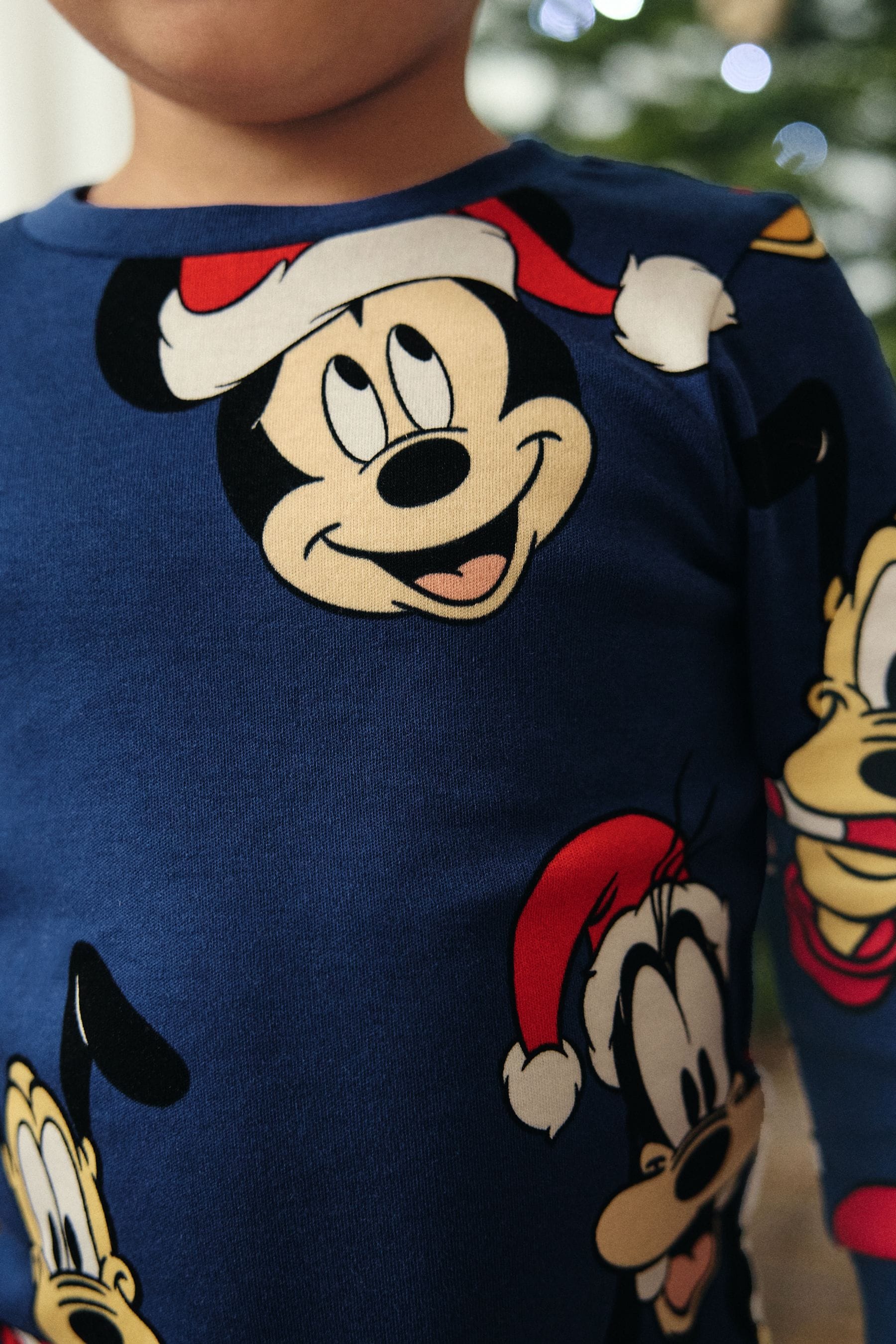 Navy Mickey and Friends Single Long Sleeves 100% Cotton Pyjamas (9mths-10yrs)