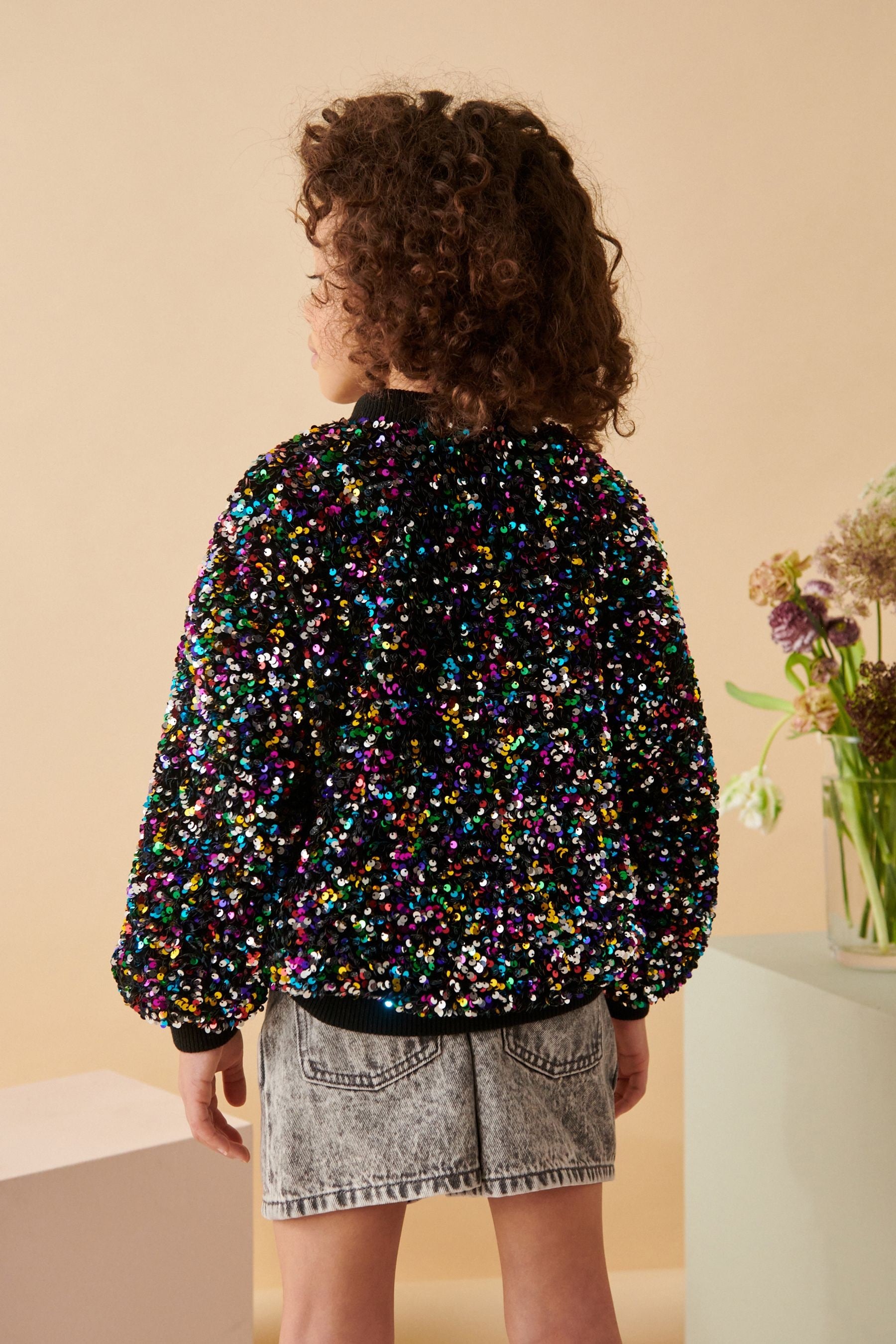 Multi Sequin Bomber Jacket (3-16yrs)