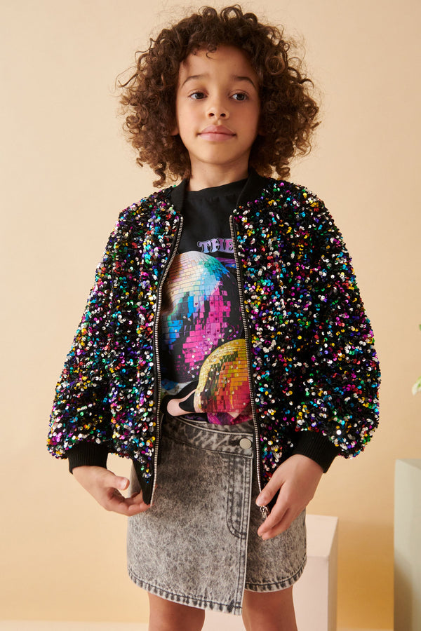 Multi Sequin Bomber Jacket (3-16yrs)