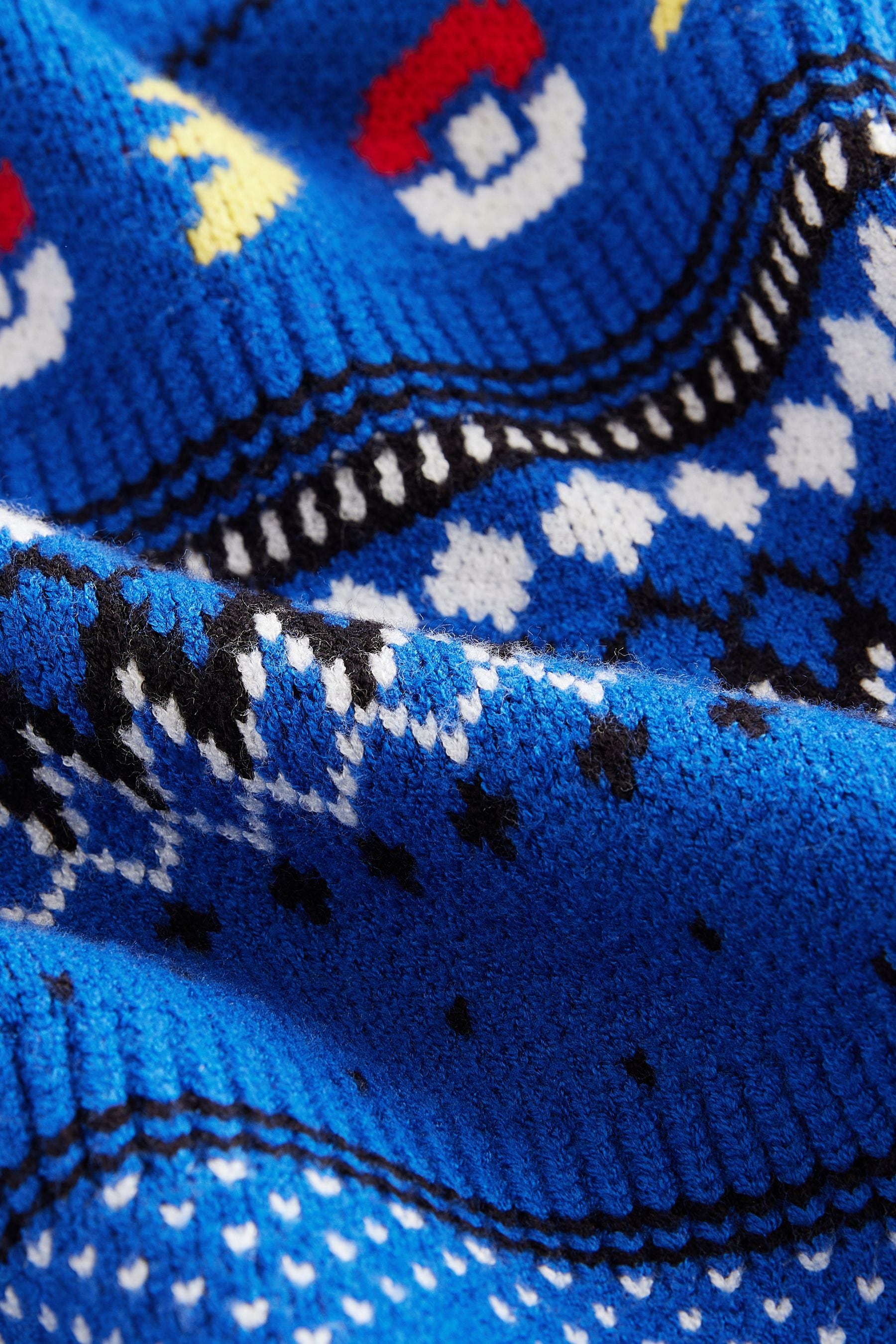 Blue Pikachu Pokemon Christmas Fairisle Pattern Crew Neck Jumper (3-16yrs)