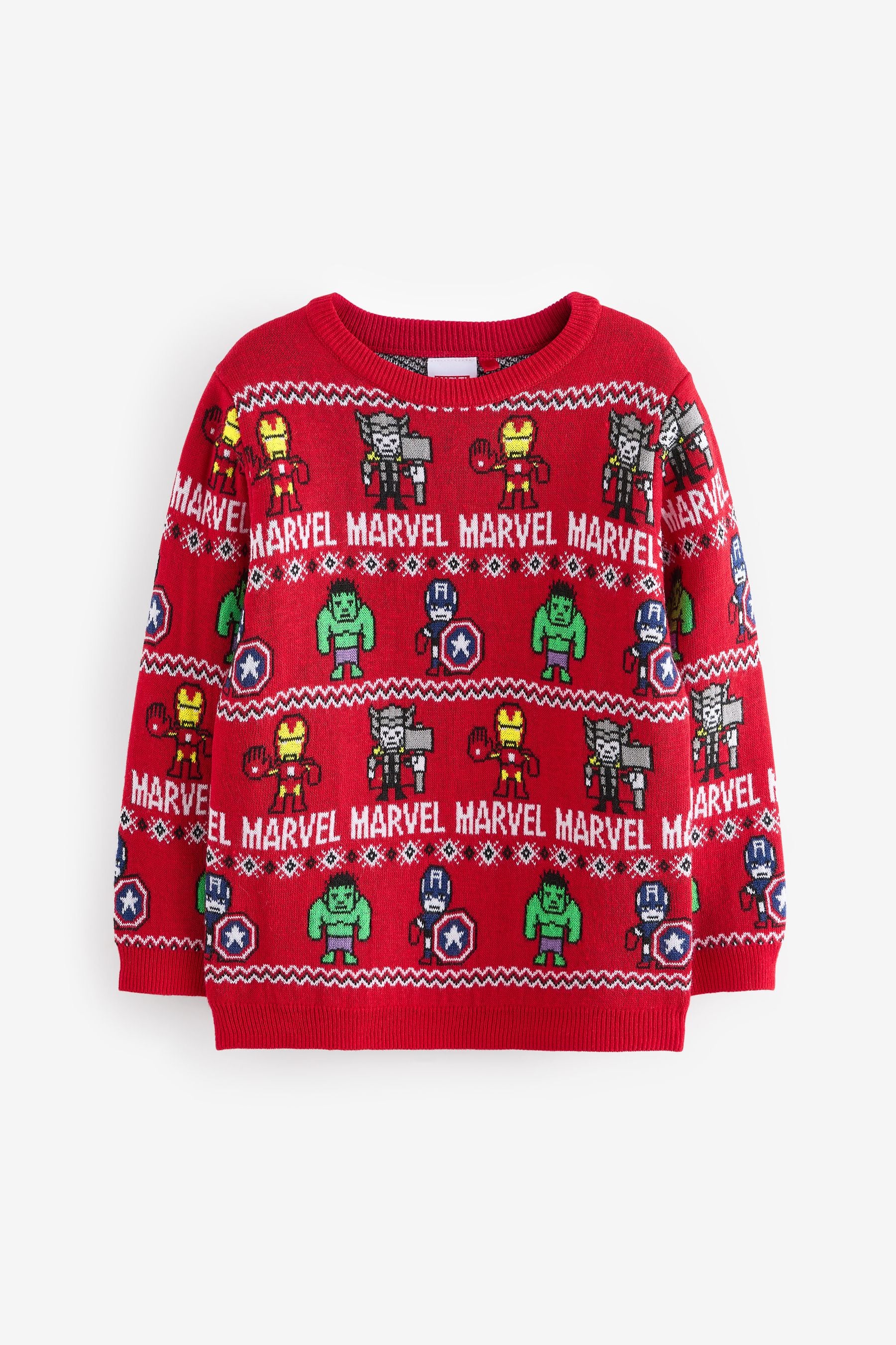 Marvel Avengers Christmas Fairisle Crew Neck Jumper (3-16yrs)