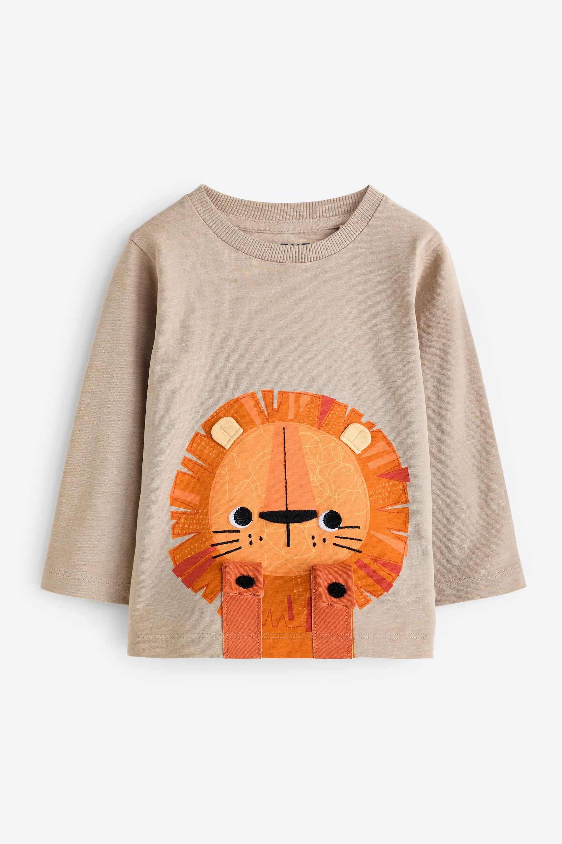 Natural Lion 100% Cotton Long Sleeve Interactive T-Shirt (3mths-7yrs)