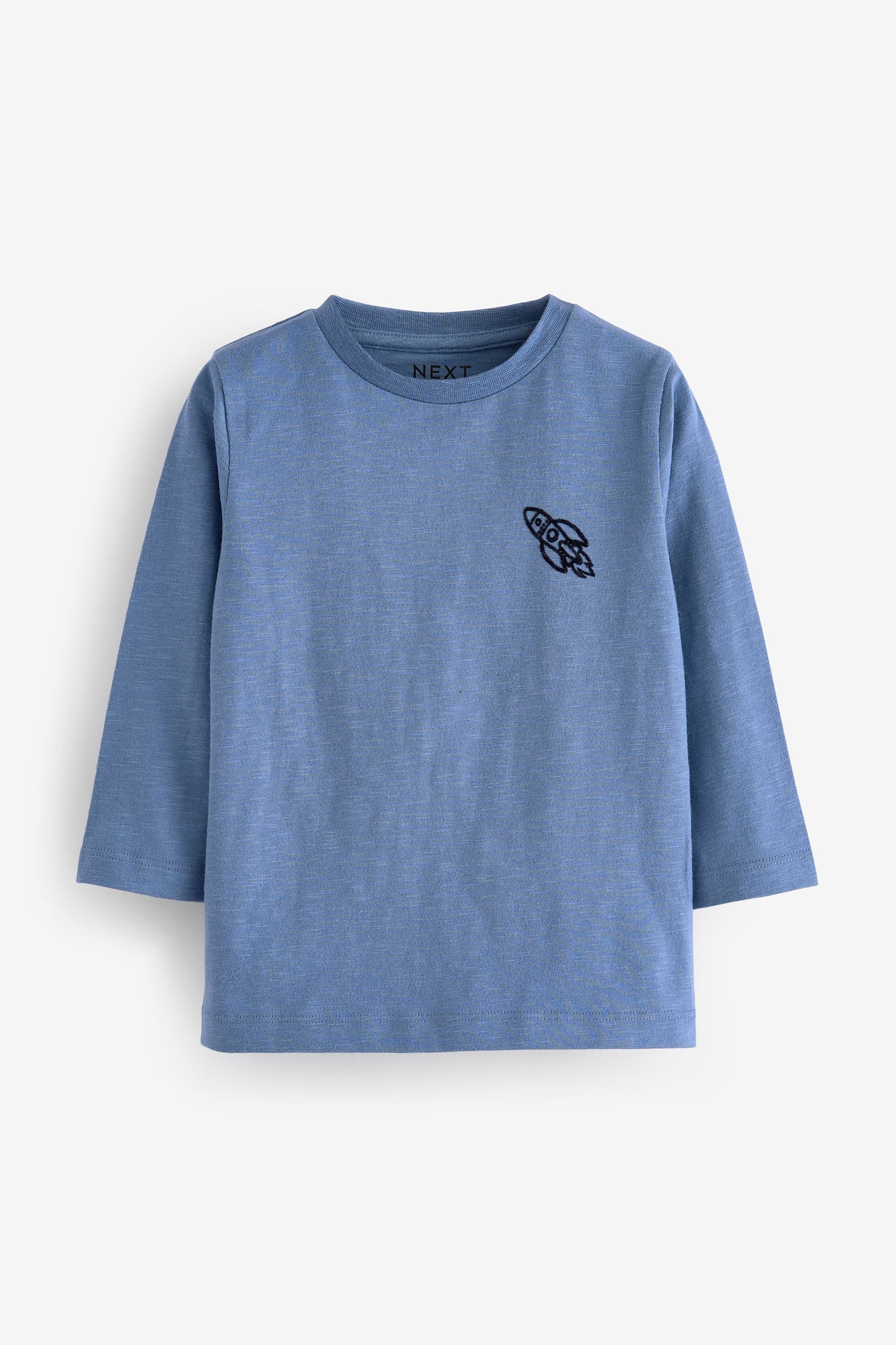 Blue Rocket 100% Cotton Long Sleeve Semi Plain T-Shirt (3mths-7yrs)