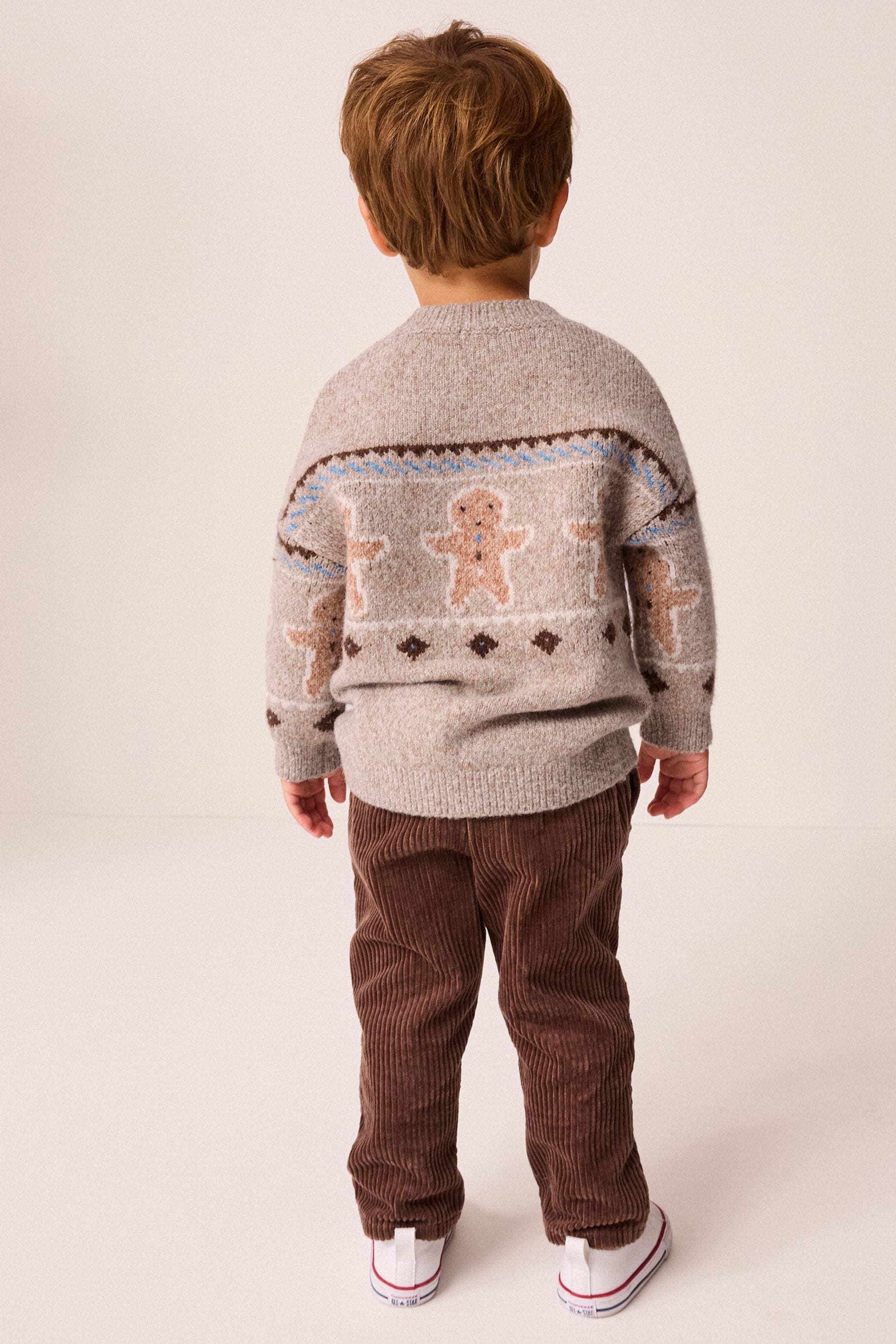 Neutral Gingerbread Christmas Crew Neck Jumper (3mths-7yrs)