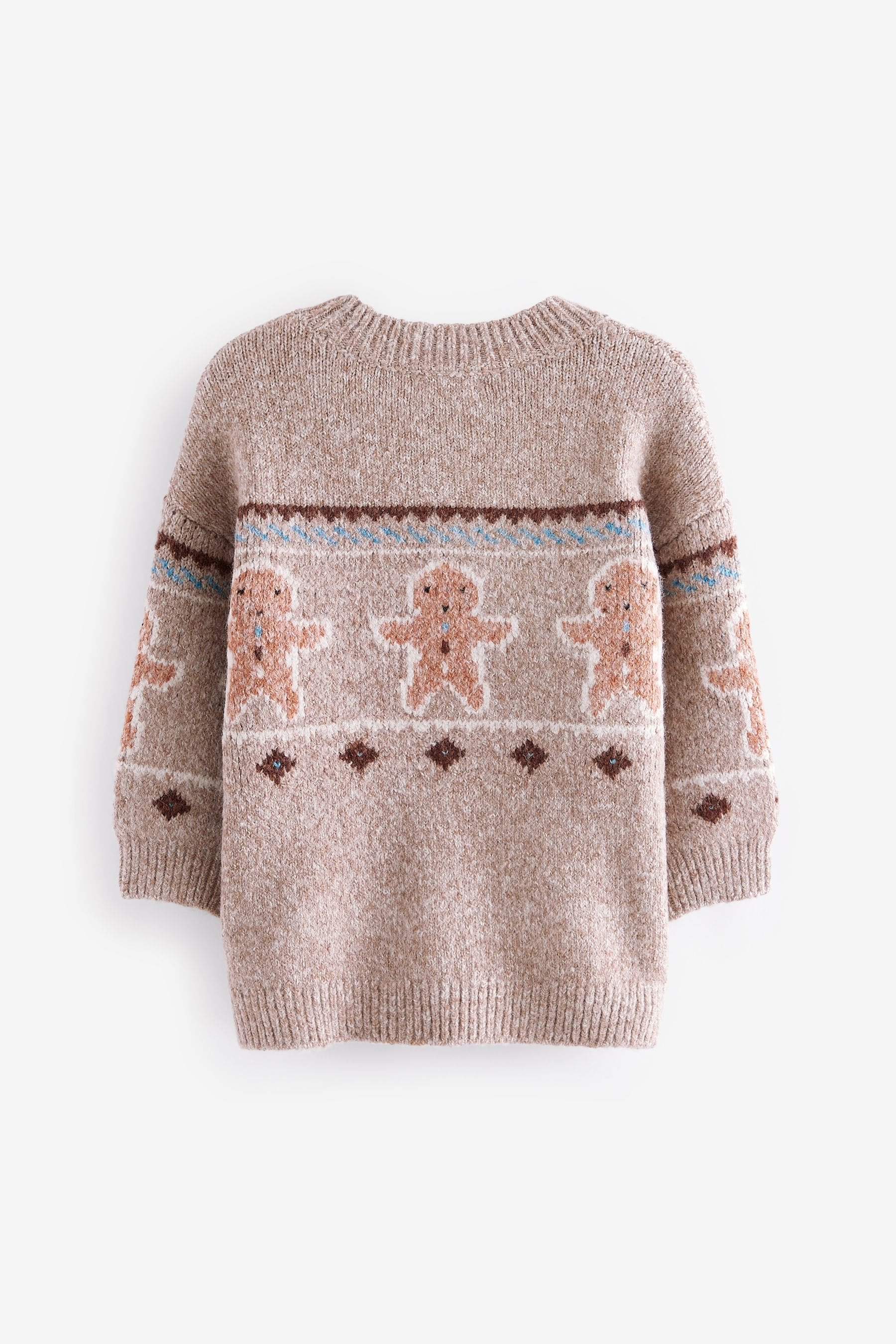 Neutral Gingerbread Christmas Crew Neck Jumper (3mths-7yrs)