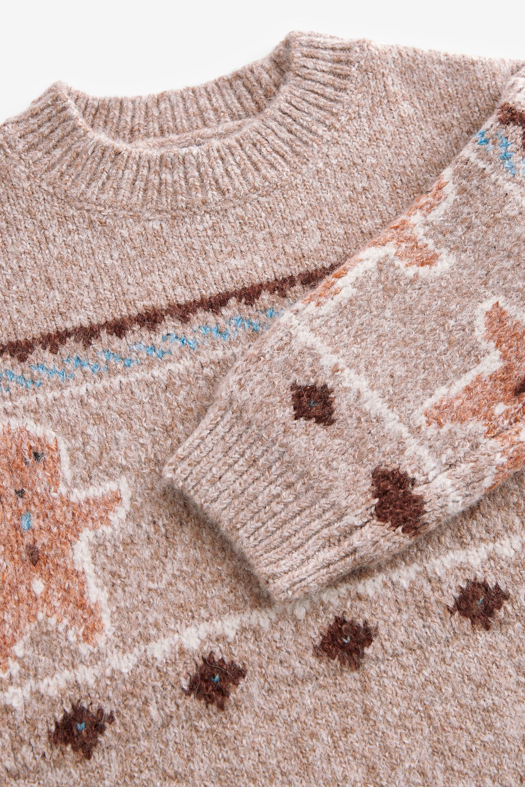 Neutral Gingerbread Christmas Crew Neck Jumper (3mths-7yrs)