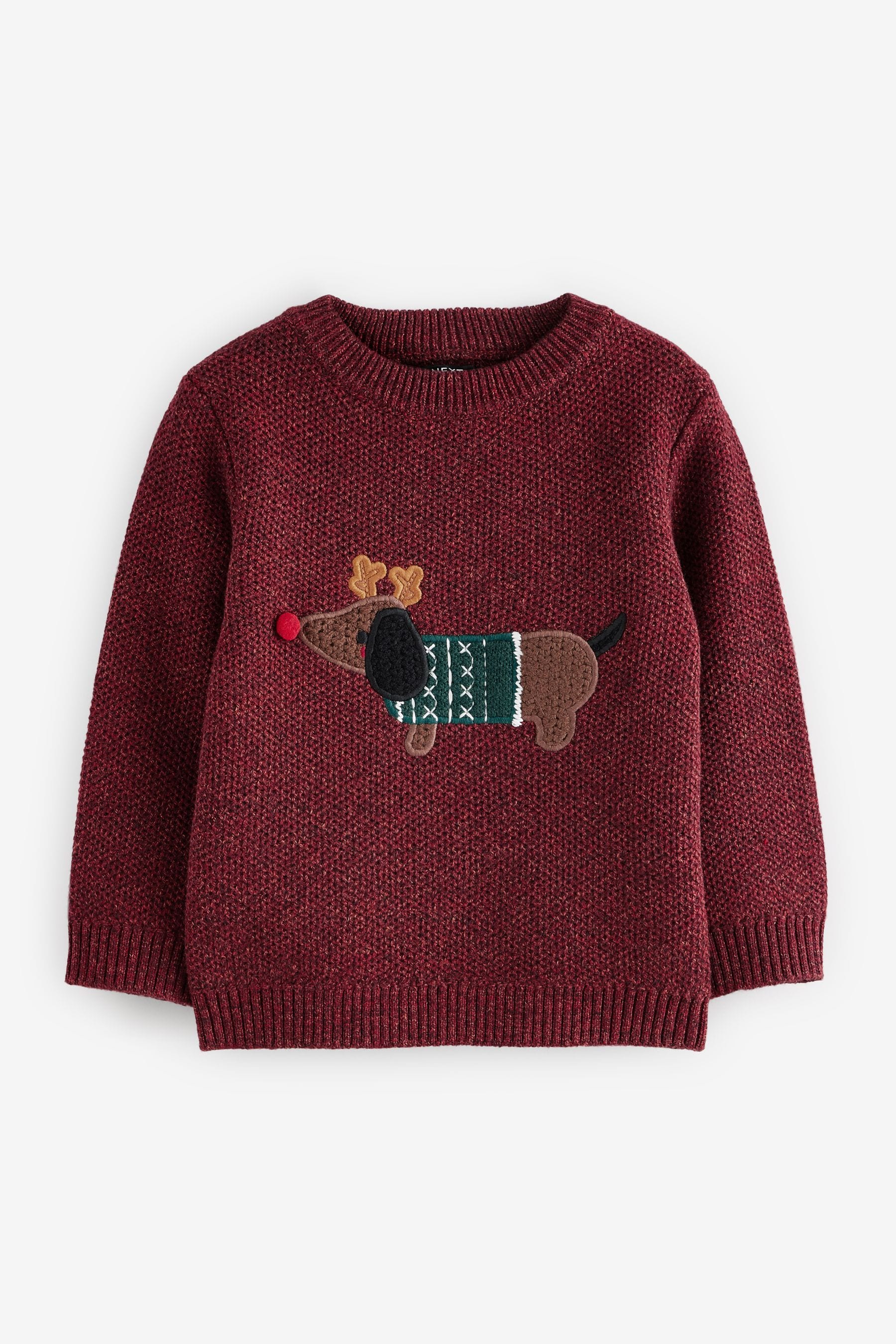 Red Dog Christmas Crew Neck Jumper (3mths-7yrs)