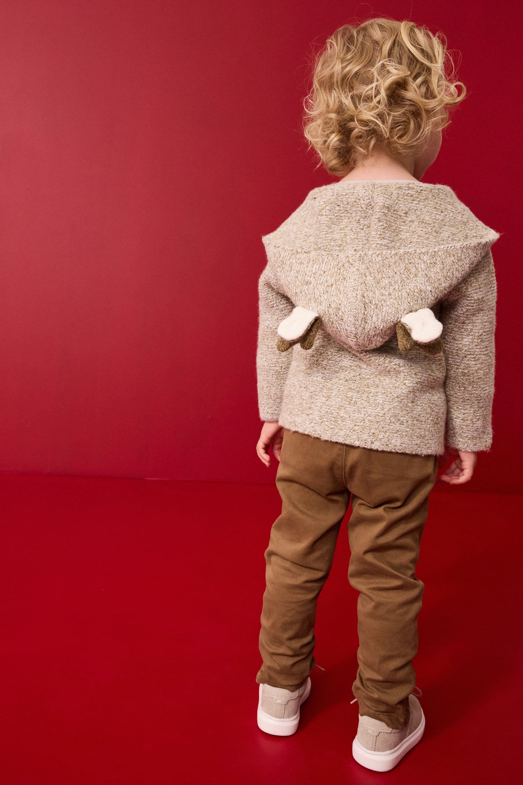 Neutral Reindeer Christmas Cardigan (3mths-7yrs)