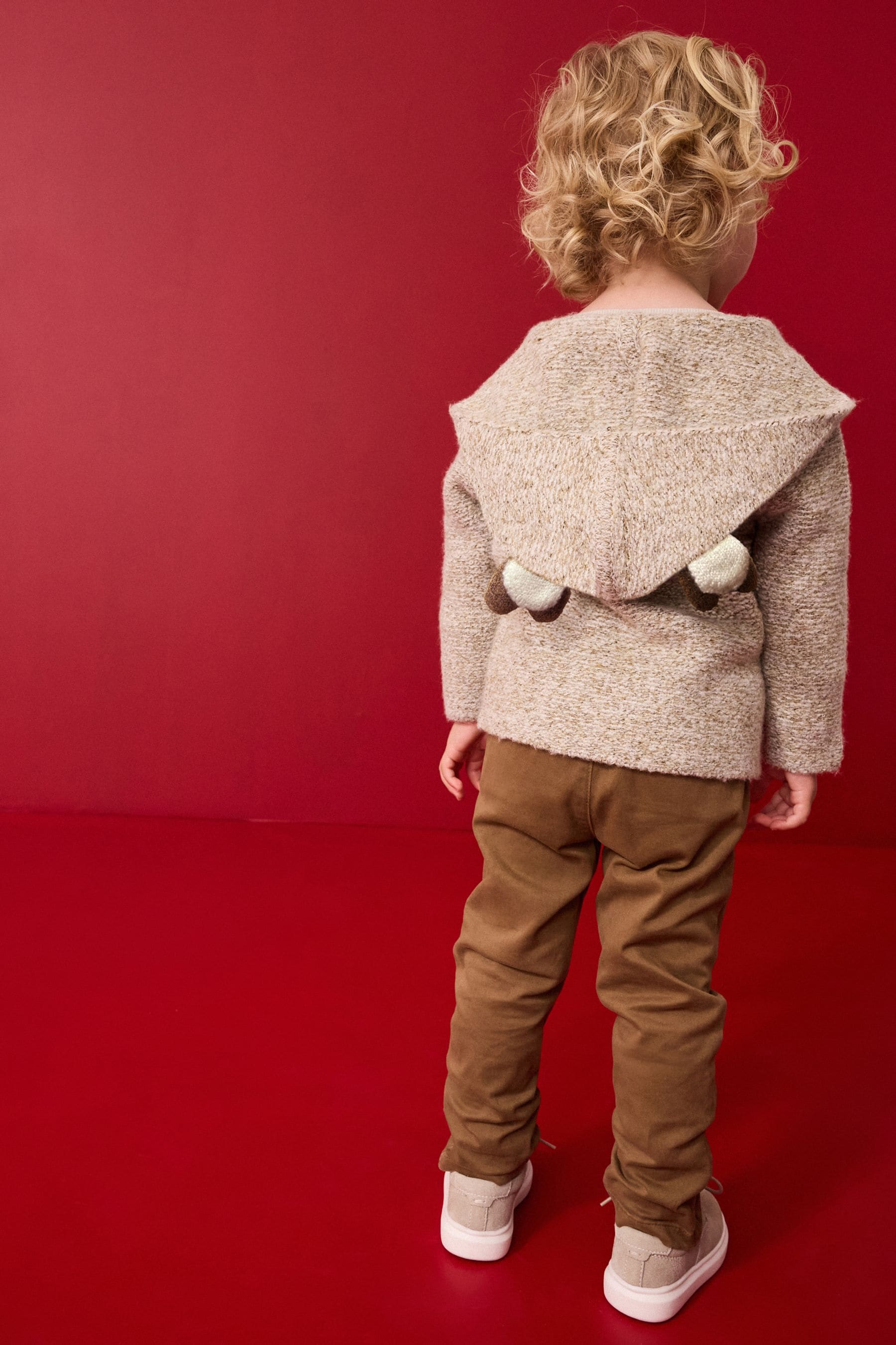 Neutral Reindeer Christmas Cardigan (3mths-7yrs)