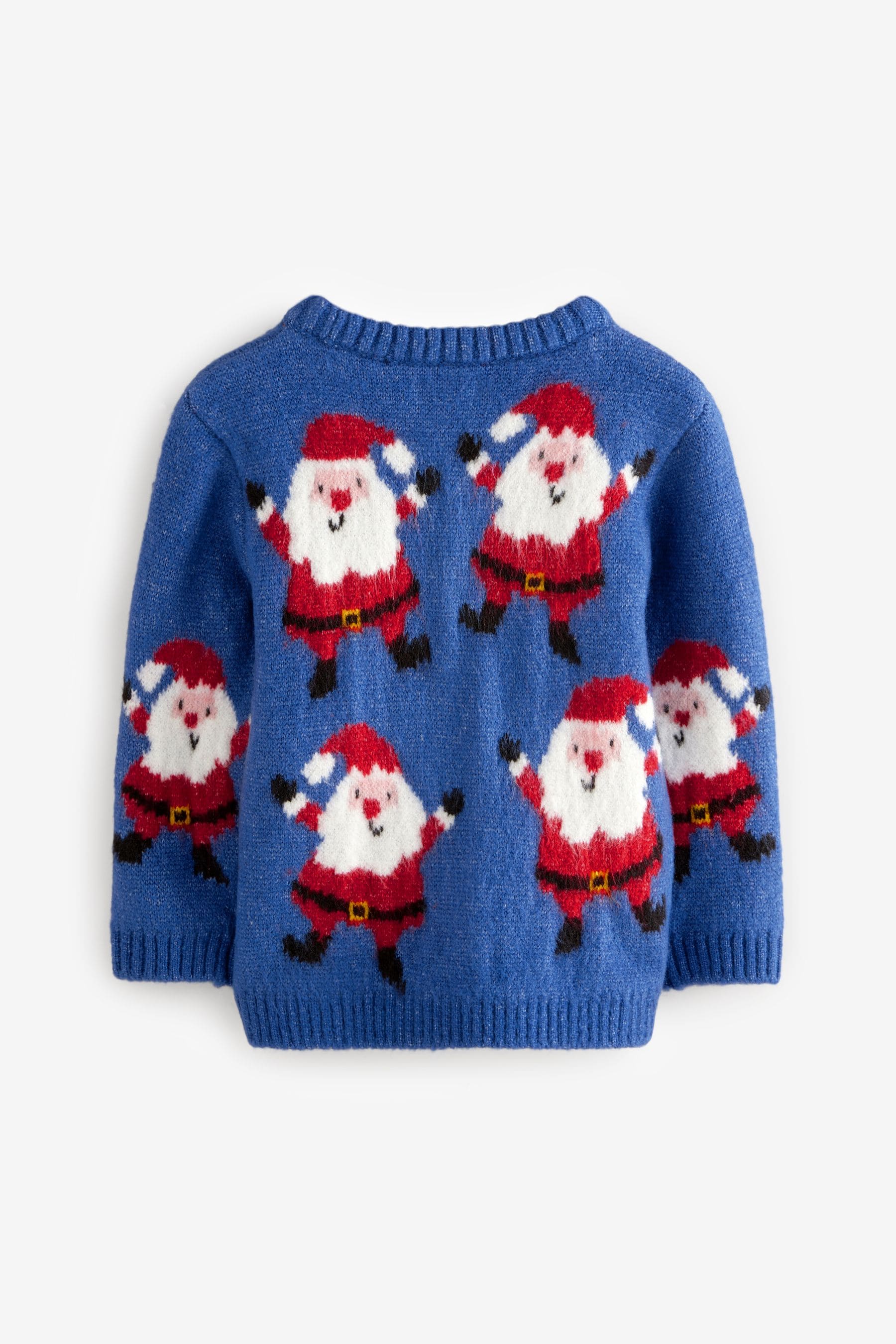 Blue Santa Christmas Crew Neck Jumper (3mths-7yrs)