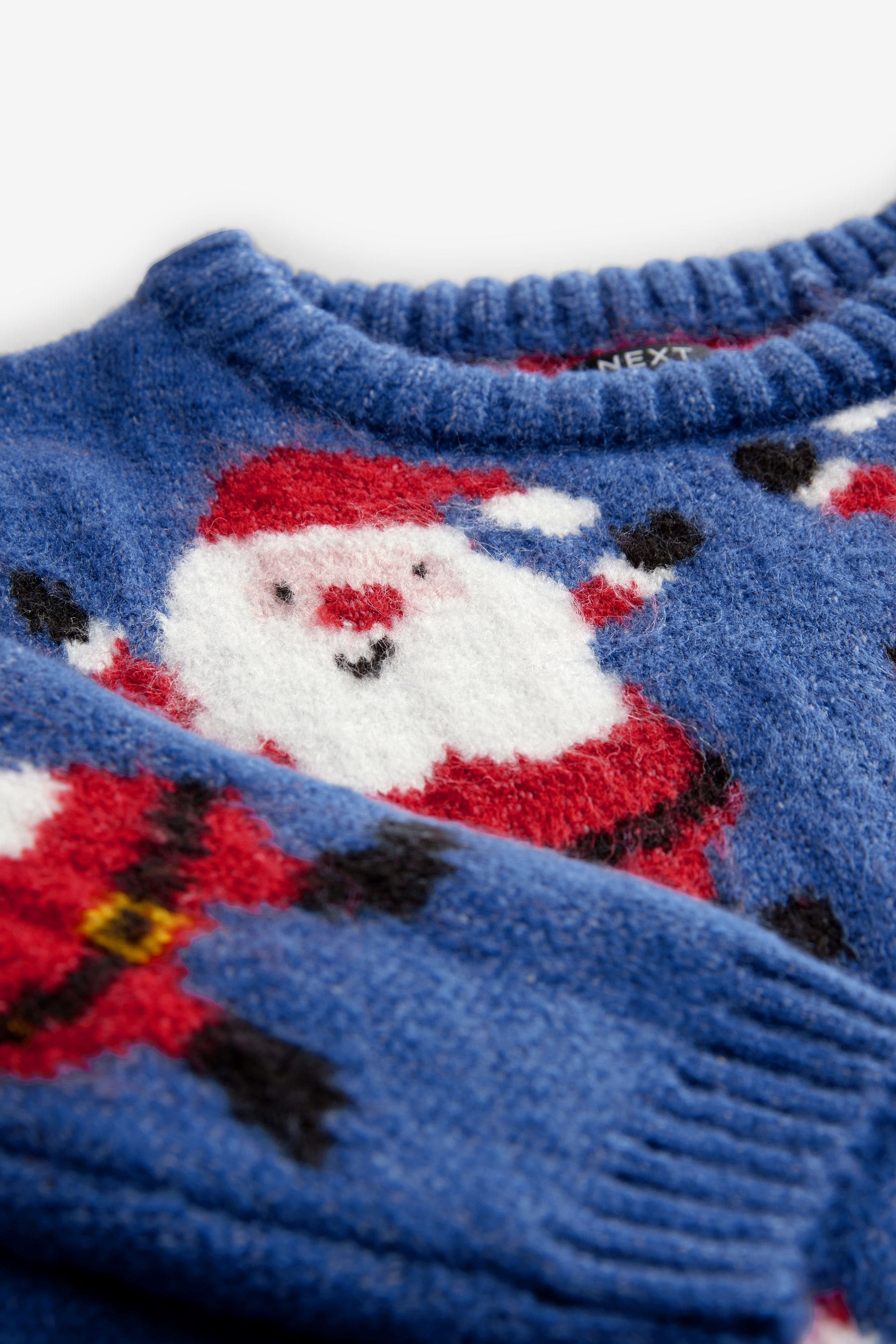 Blue Santa Christmas Crew Neck Jumper (3mths-7yrs)