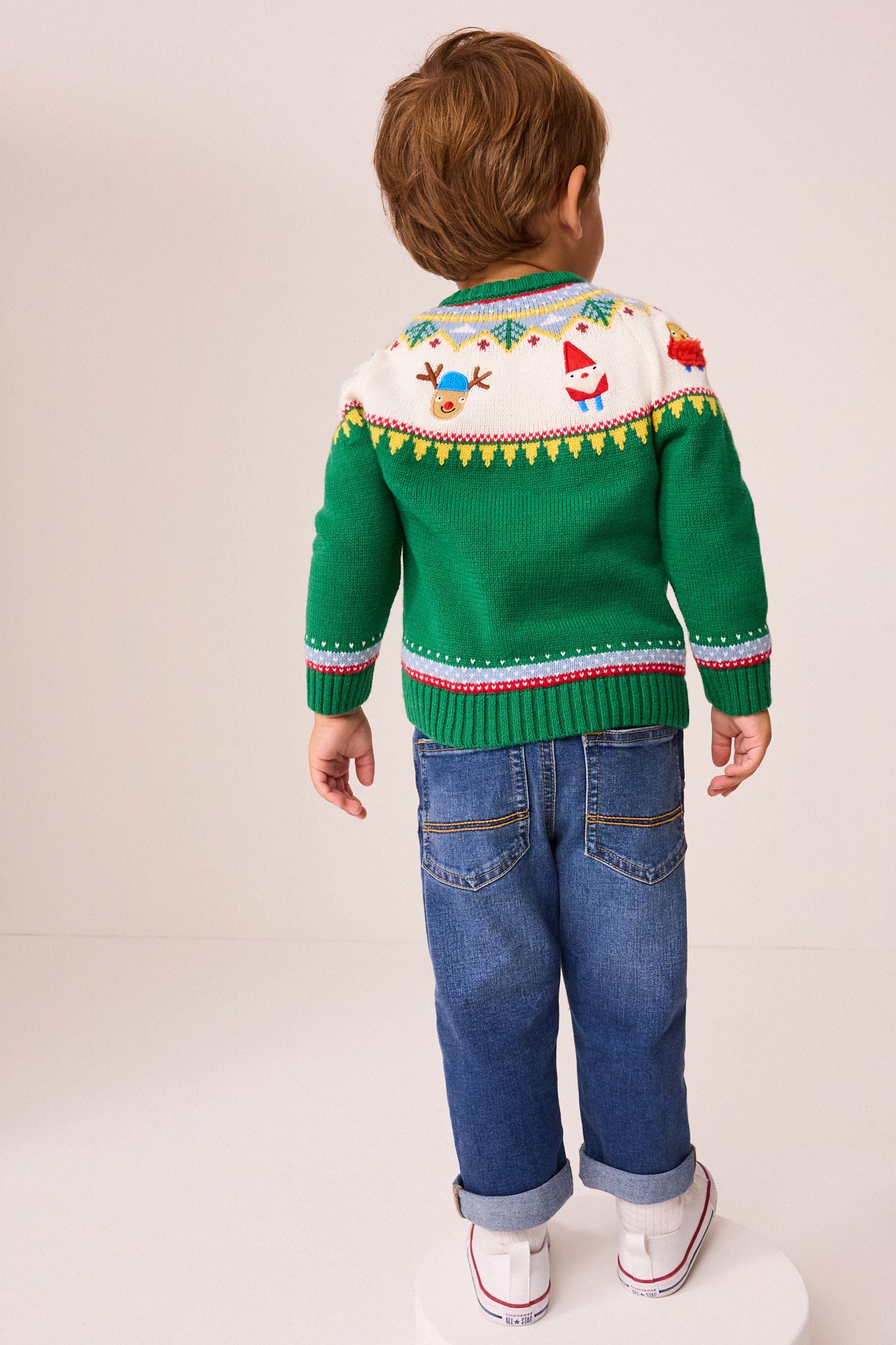 Green Characters Christmas Crew Neck Jumper (3mths-7yrs)