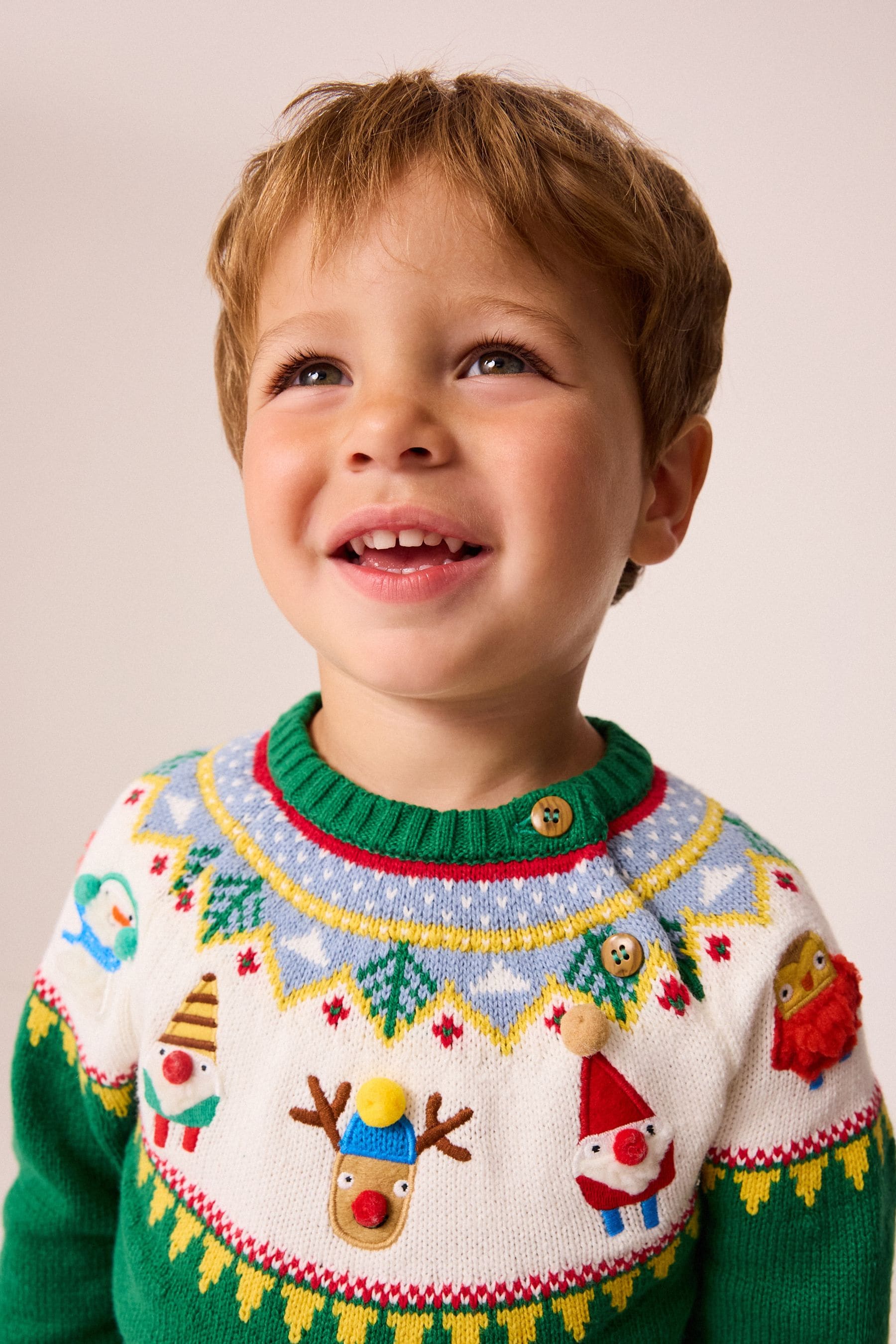 Green Characters Christmas Crew Neck Jumper (3mths-7yrs)