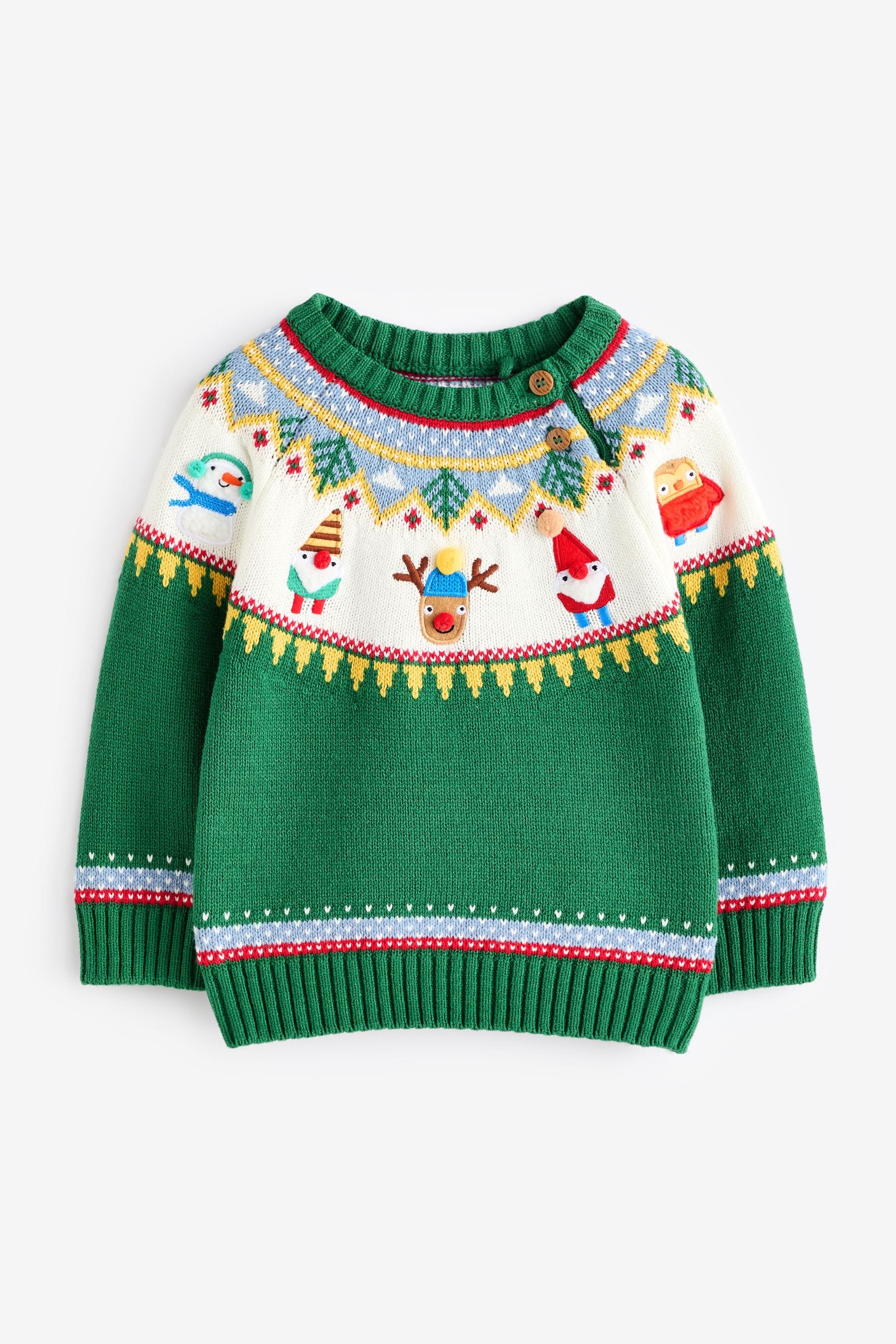 Green Characters Christmas Crew Neck Jumper (3mths-7yrs)