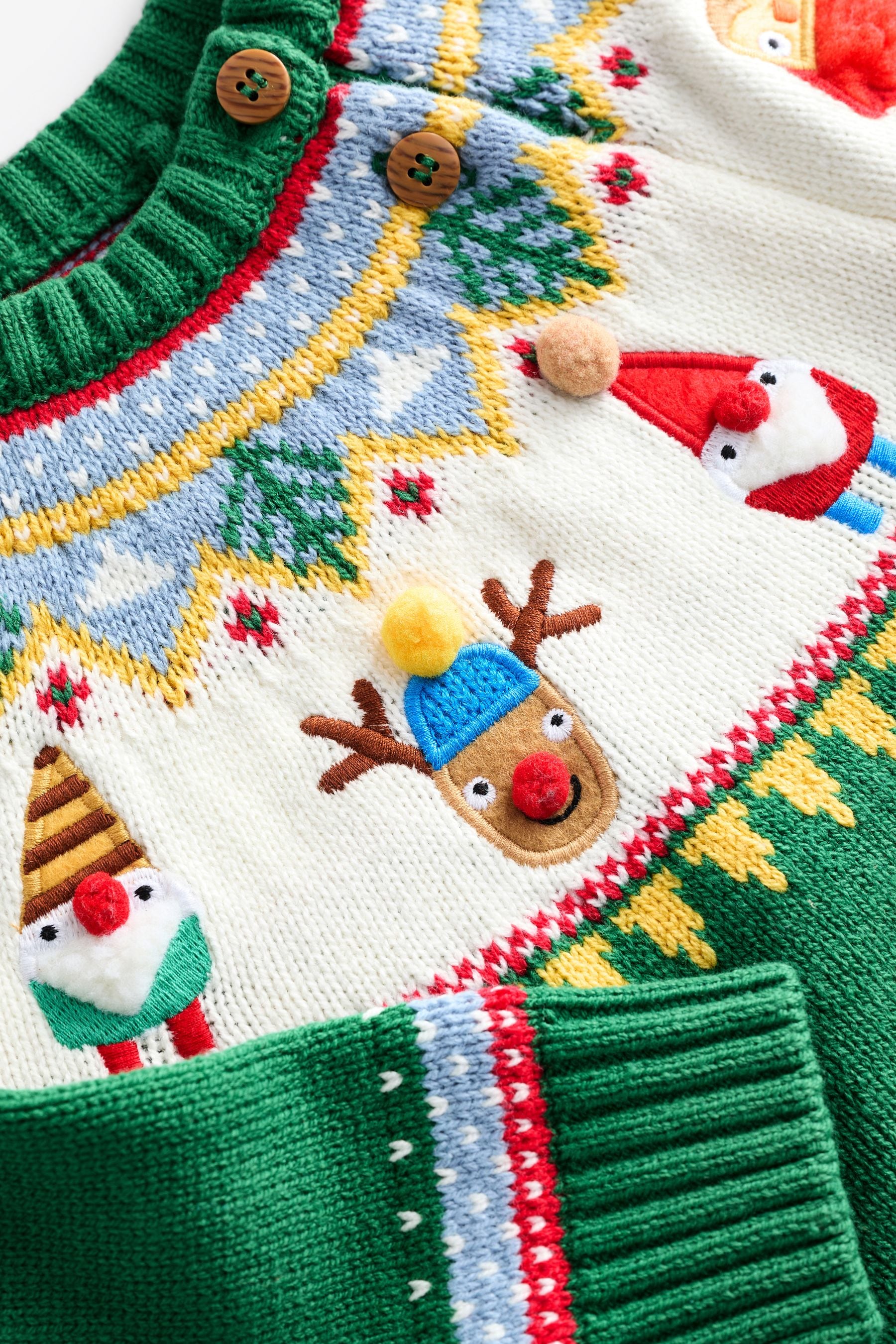 Green Characters Christmas Crew Neck Jumper (3mths-7yrs)