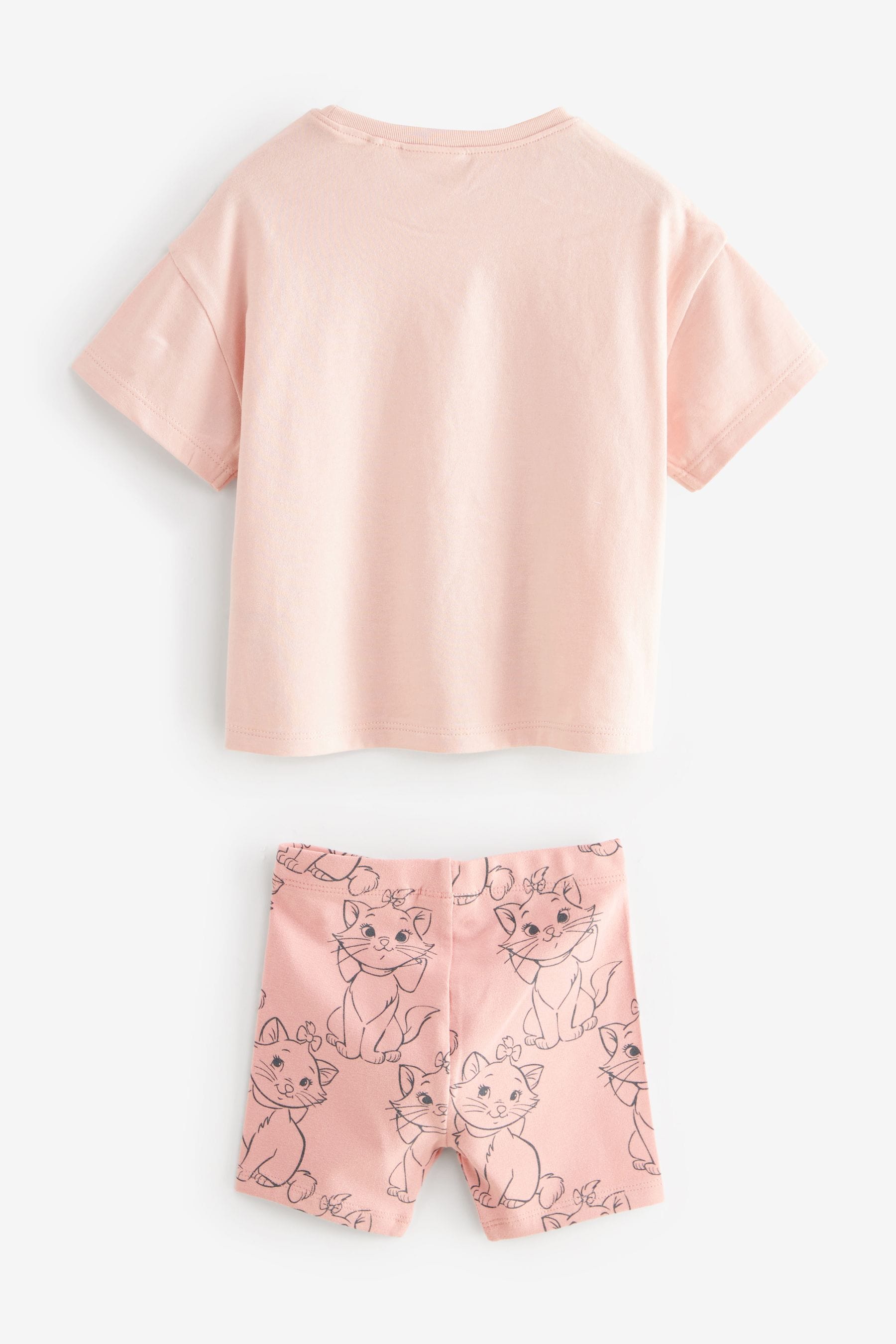 Pink Disney Aristocat Marie Short Sleeve 100% Cotton T-Shirt and Shorts Set (3mths-7yrs)