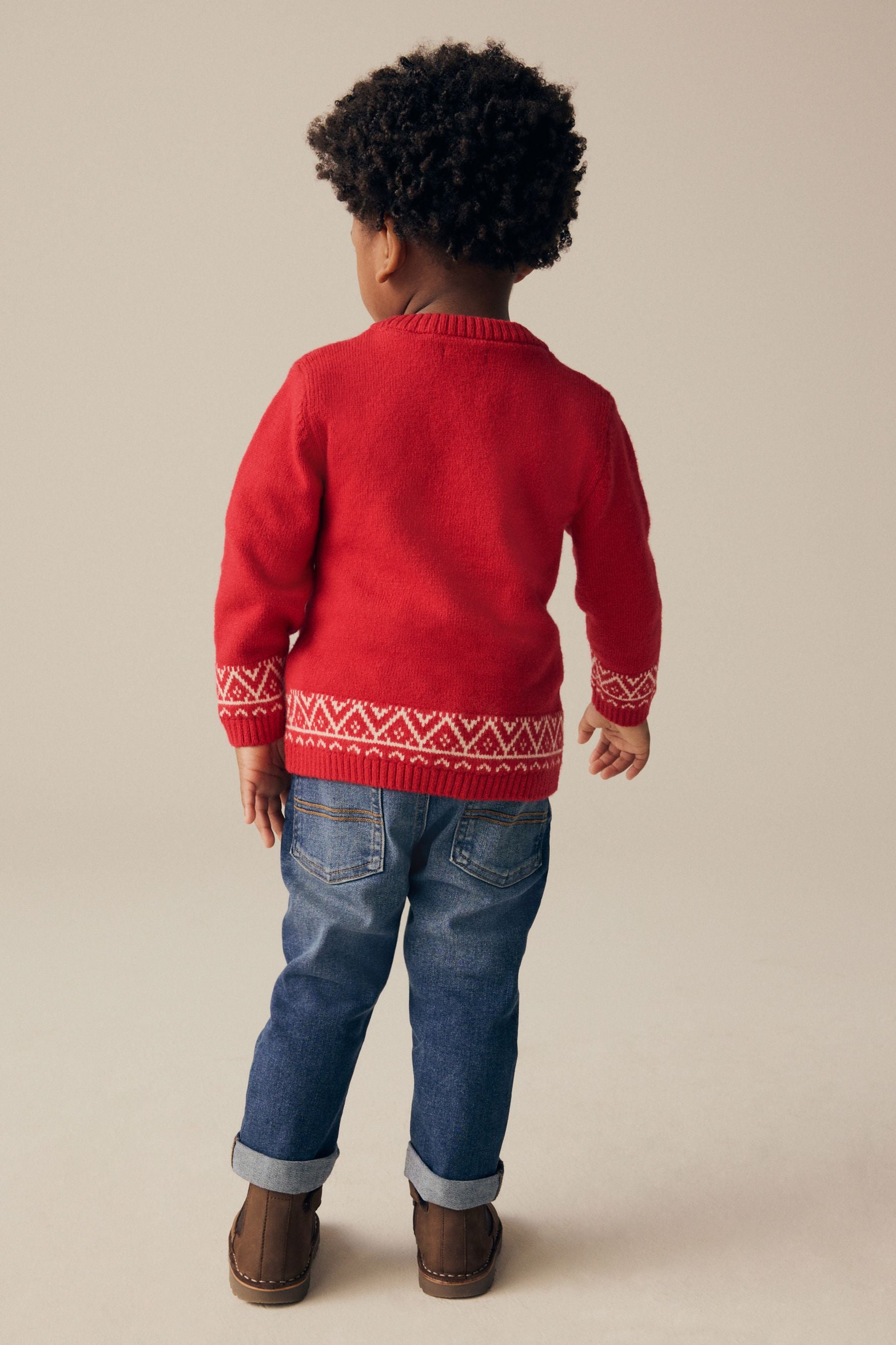 Red Bear Christmas Crew Neck Jumper (3mths-7yrs)