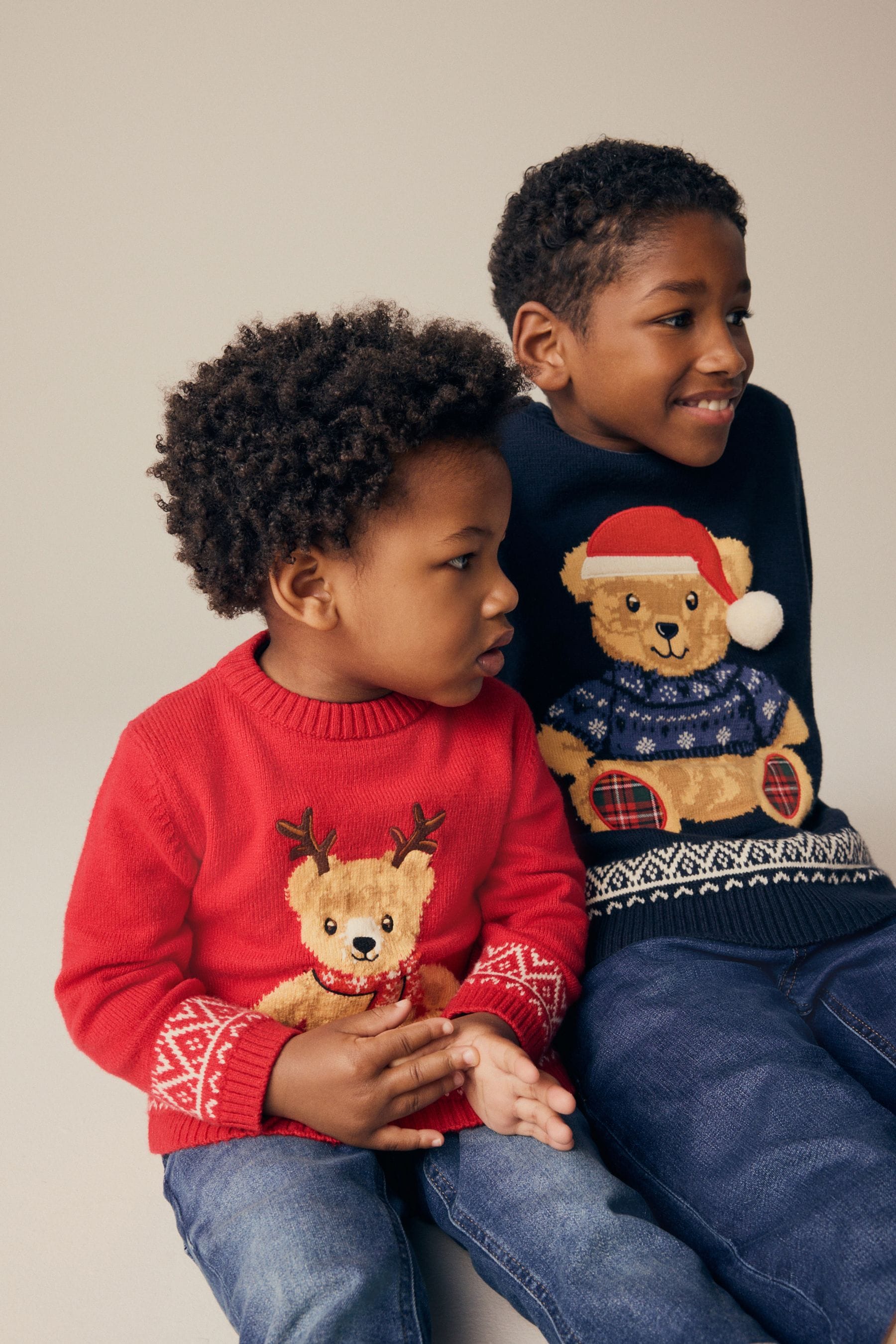 Red Bear Christmas Crew Neck Jumper (3mths-7yrs)