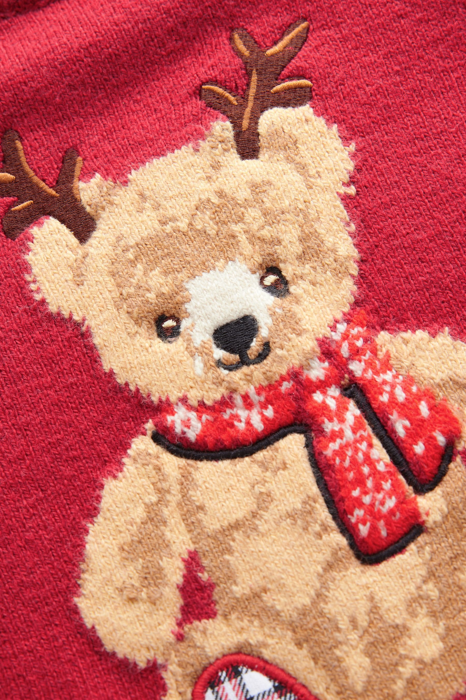 Red Bear Christmas Crew Neck Jumper (3mths-7yrs)