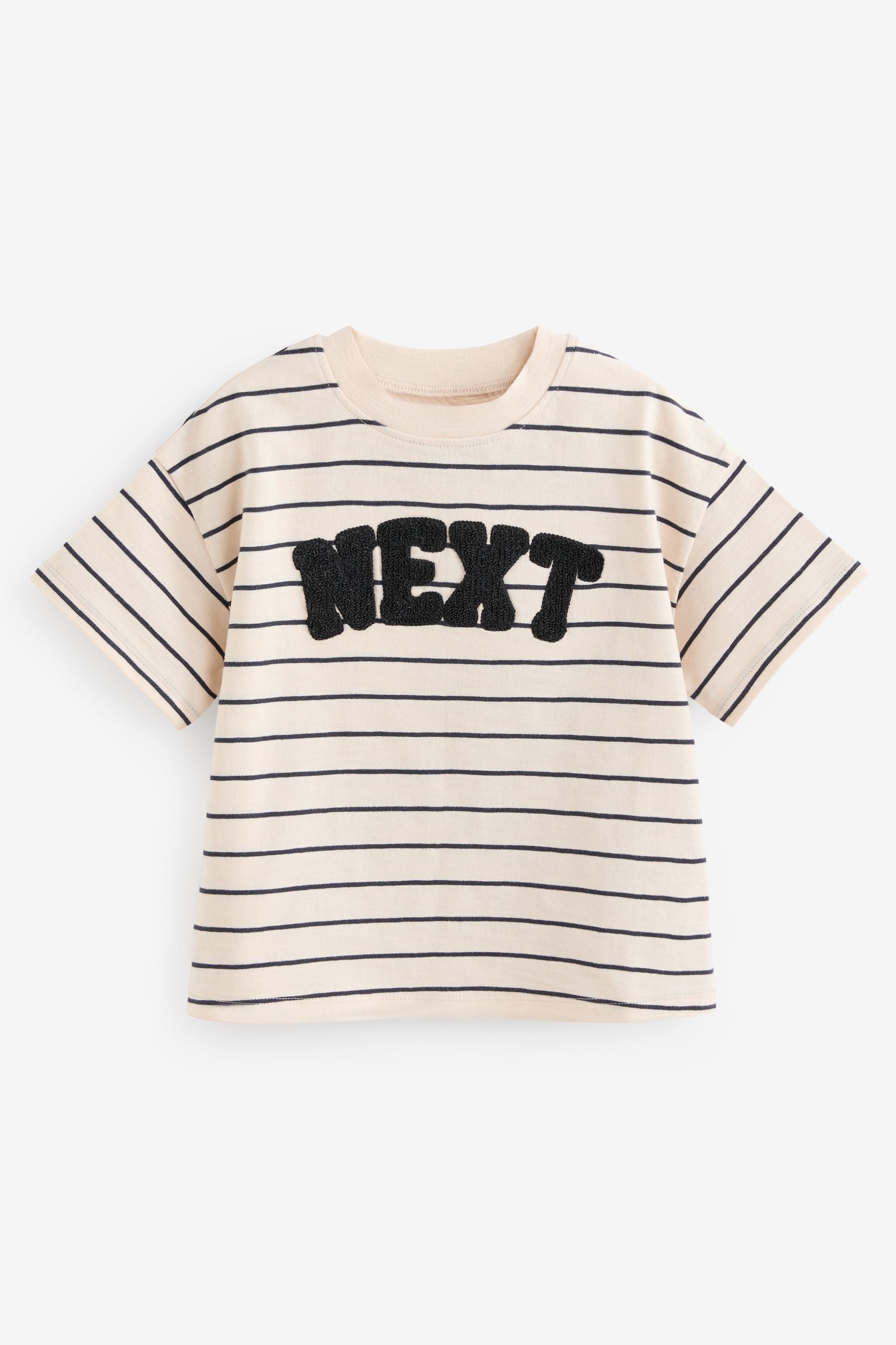 Blue Stripe Slogan 100% Cotton Short Sleeve T-Shirt (3mths-7yrs)