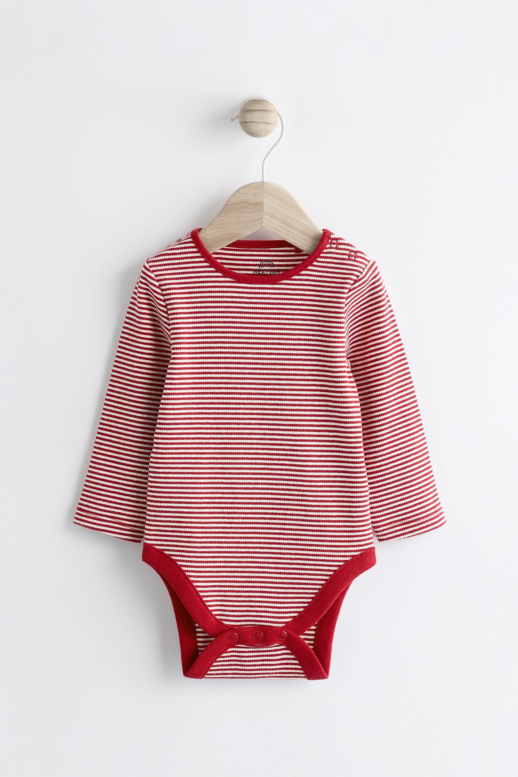 Red Santa Baby Jersey Dungarees And Bodysuit Set (0mths-2yrs)