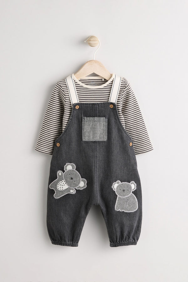 Mono Koala Baby Denim Dungarees and Bodysuit Set (0mths-2yrs)