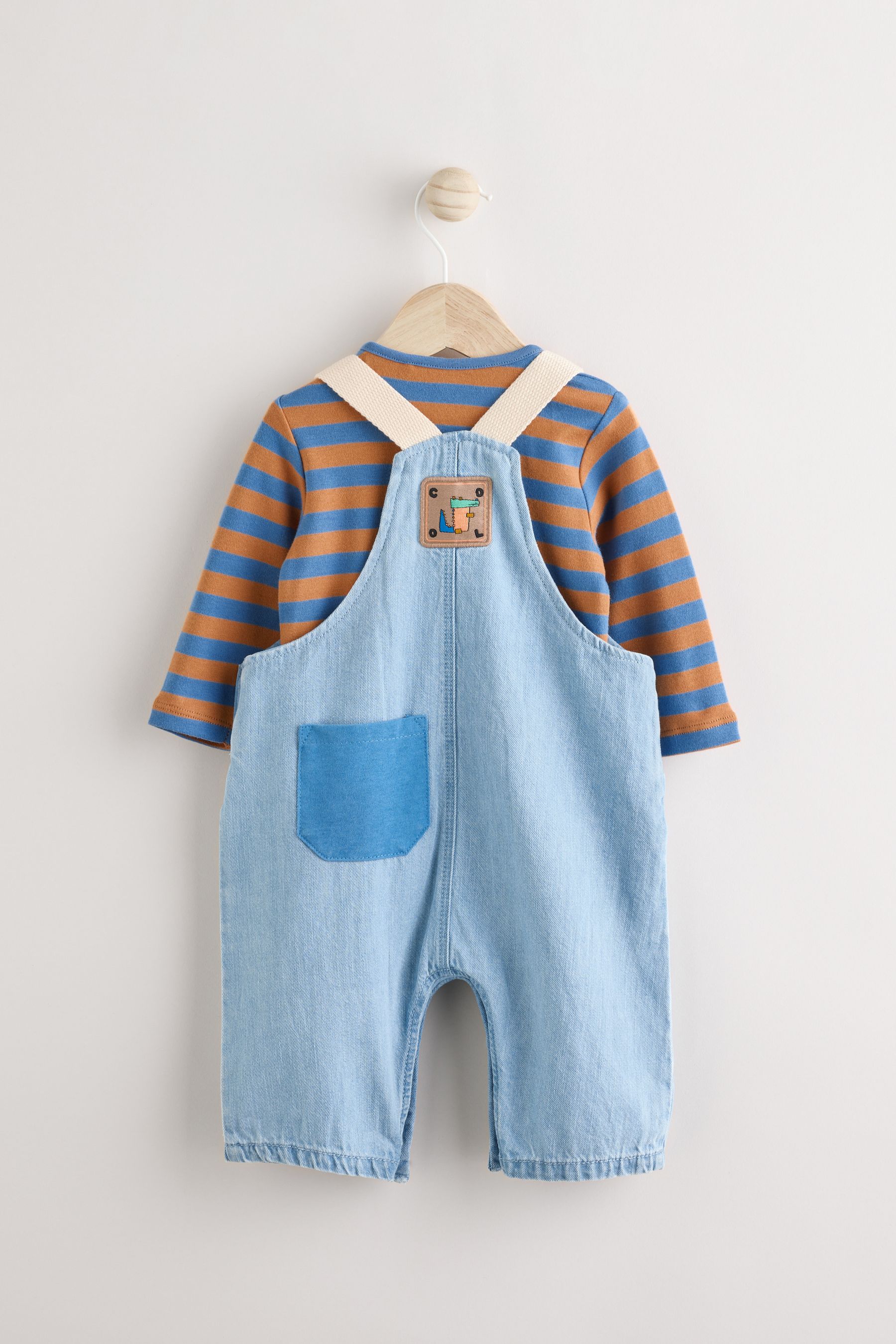 Bright Varsity Baby Denim Dungarees and Bodysuit Set (0mths-2yrs)