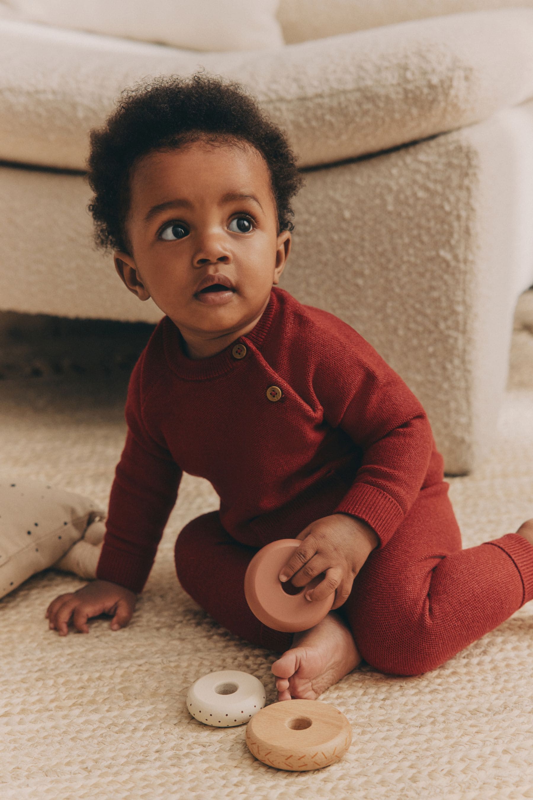 Red Knitted Top and Leggings Baby Set (0mths-2yrs)