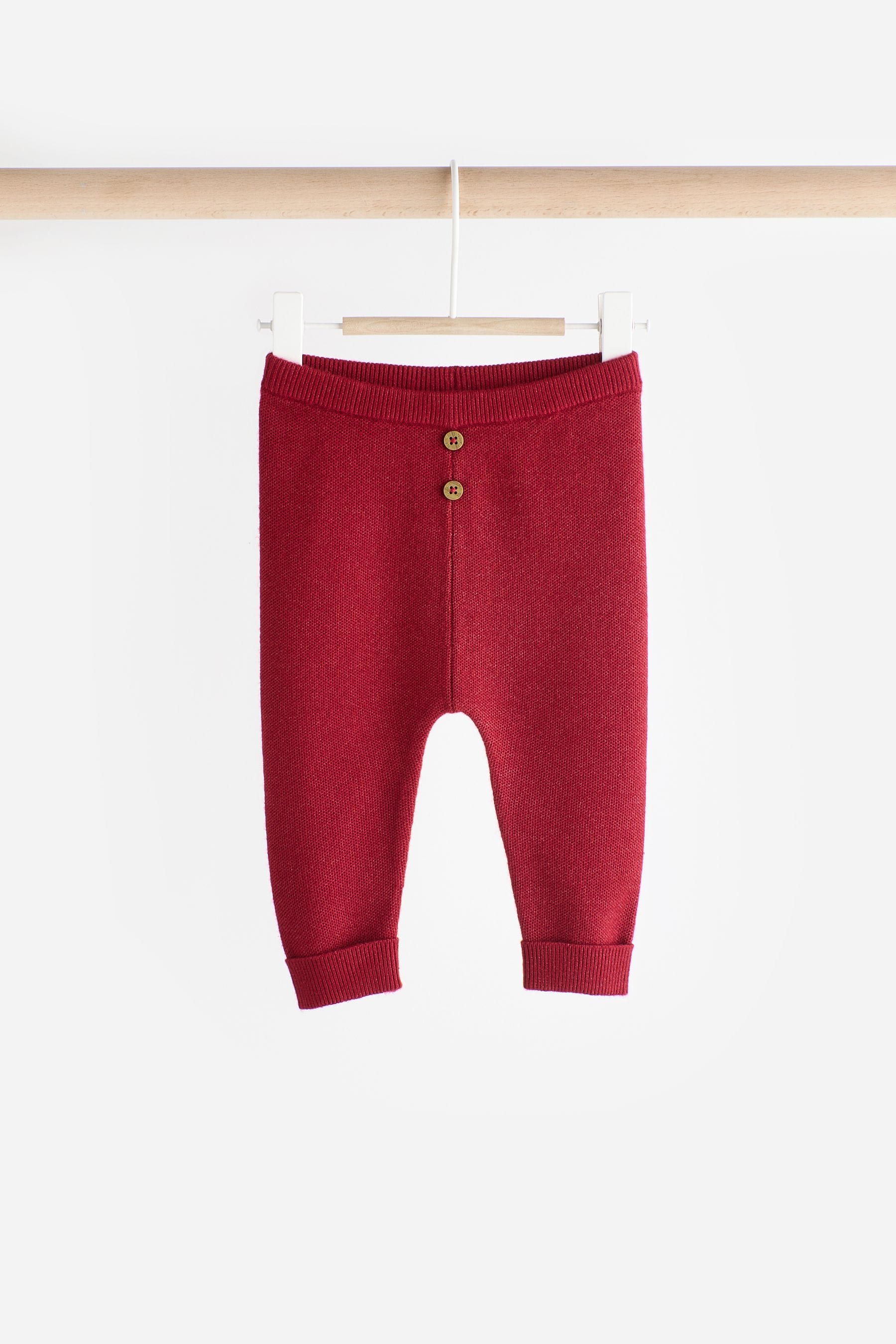 Red Knitted Top and Leggings Baby Set (0mths-2yrs)