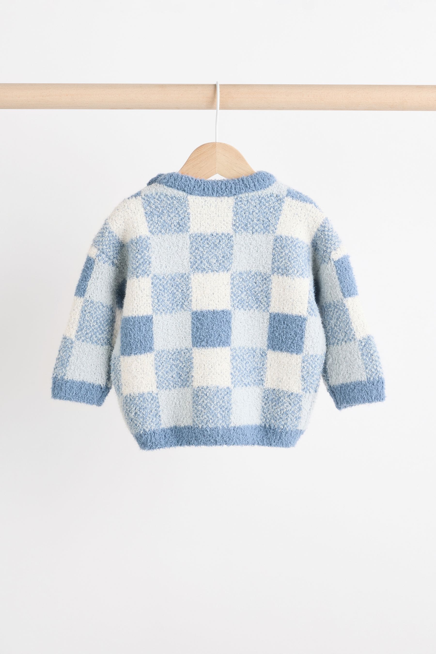 Blue Checkerboard Baby Knitted Jumper and Leggings Set (0mths-2yrs)