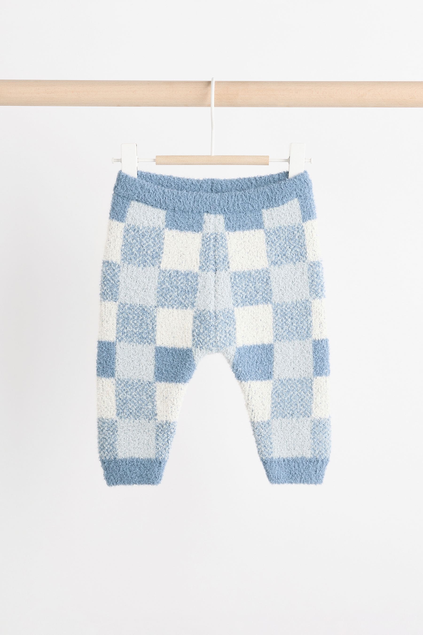 Blue Checkerboard Baby Knitted Jumper and Leggings Set (0mths-2yrs)