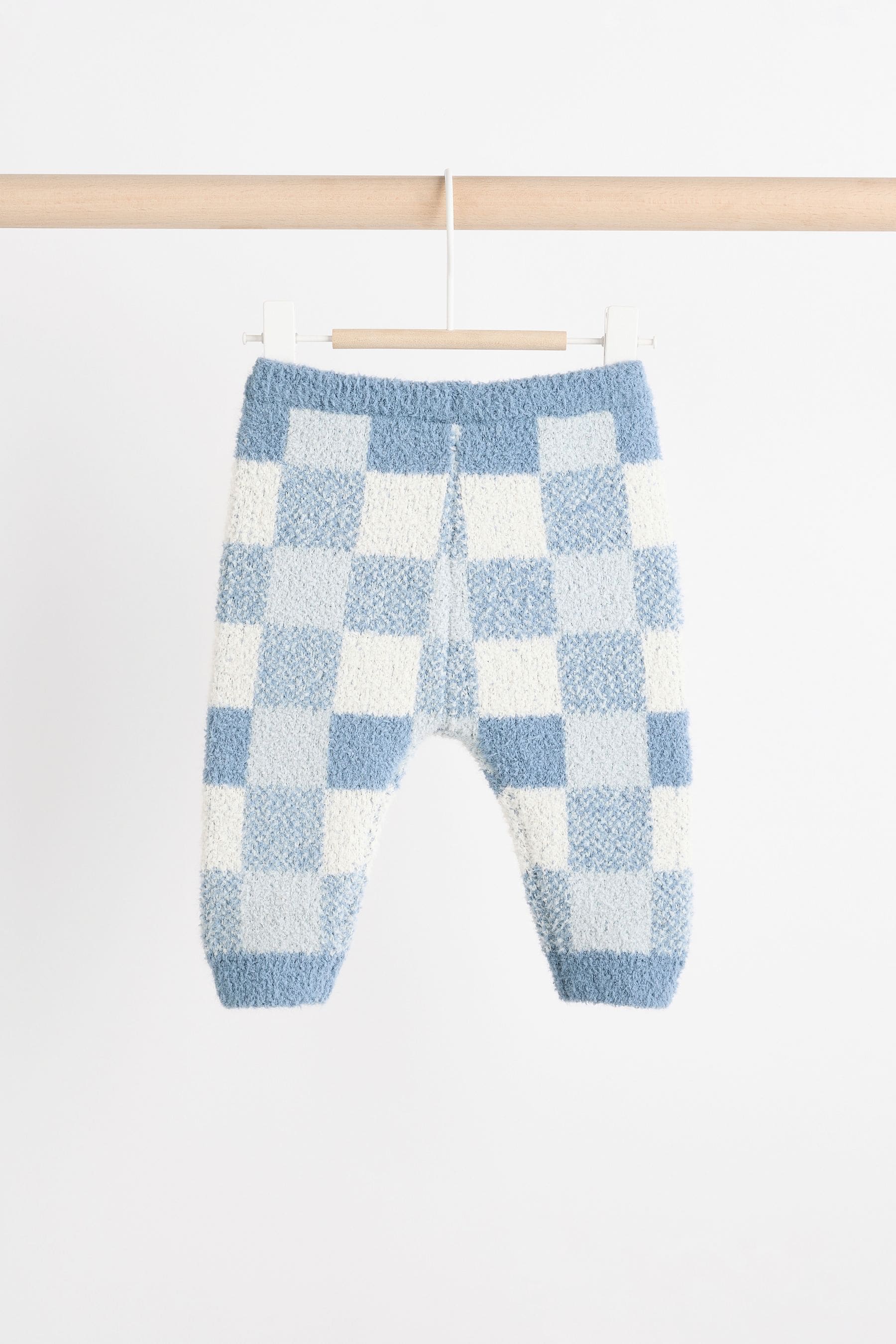 Blue Checkerboard Baby Knitted Jumper and Leggings Set (0mths-2yrs)