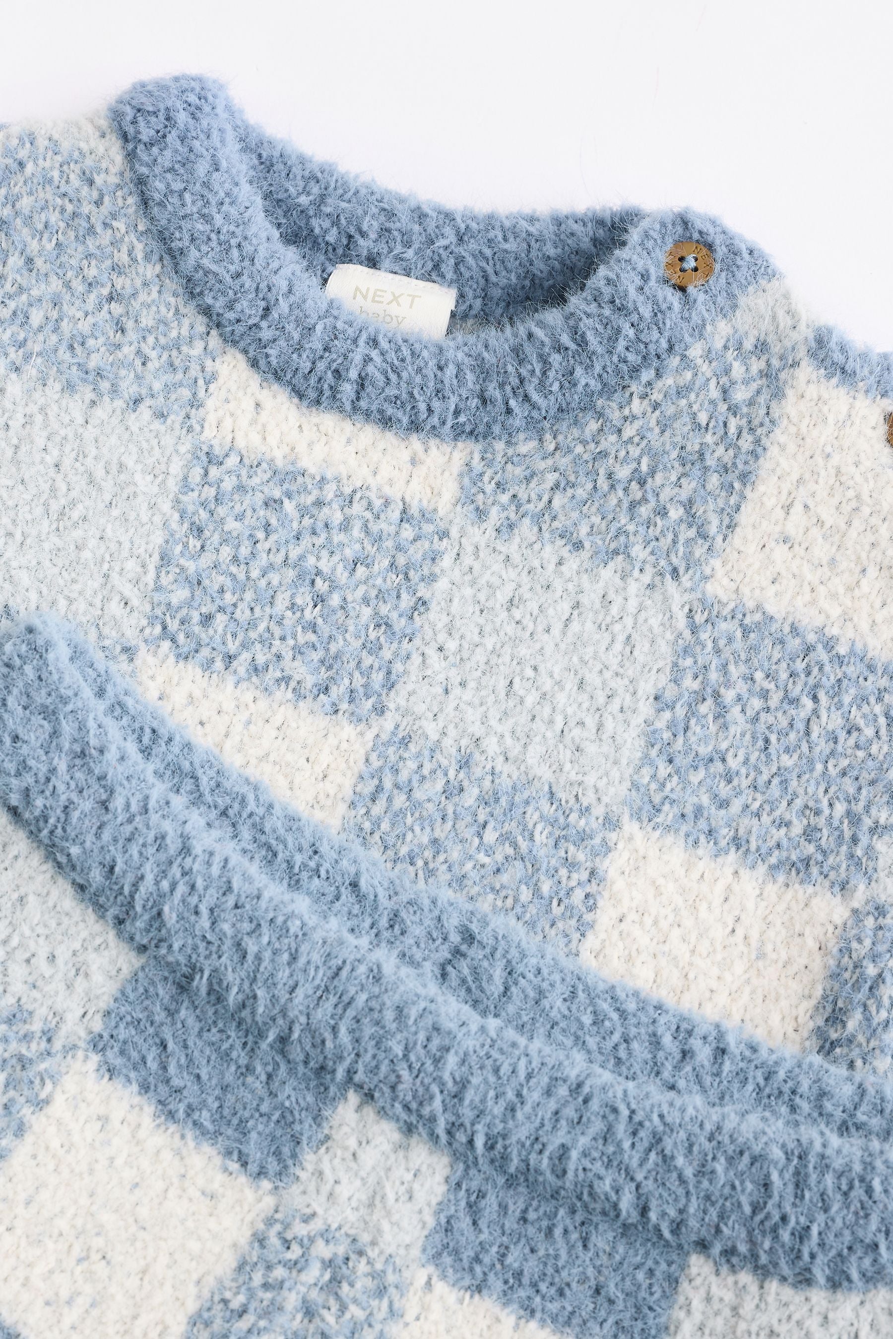 Blue Checkerboard Baby Knitted Jumper and Leggings Set (0mths-2yrs)