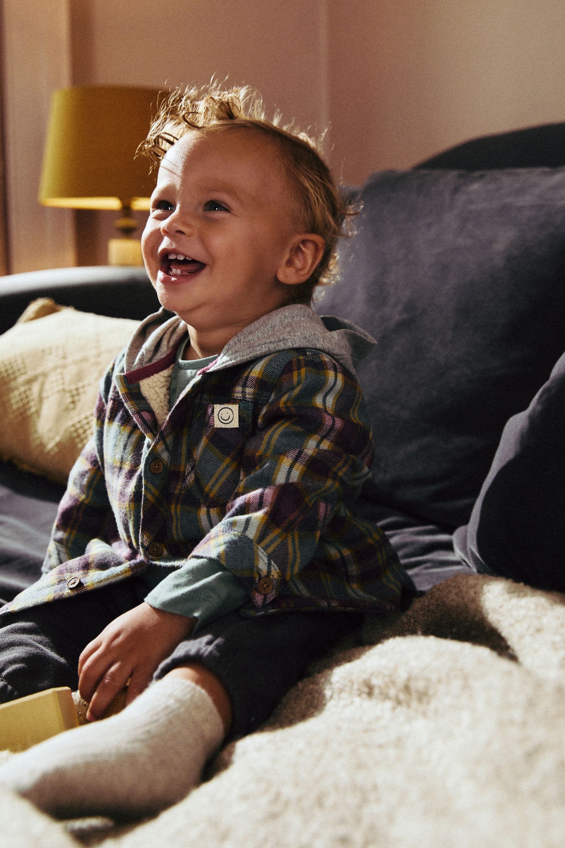 Burgundy/Charcoal Shirt and Joggers 3 Piece Baby Set