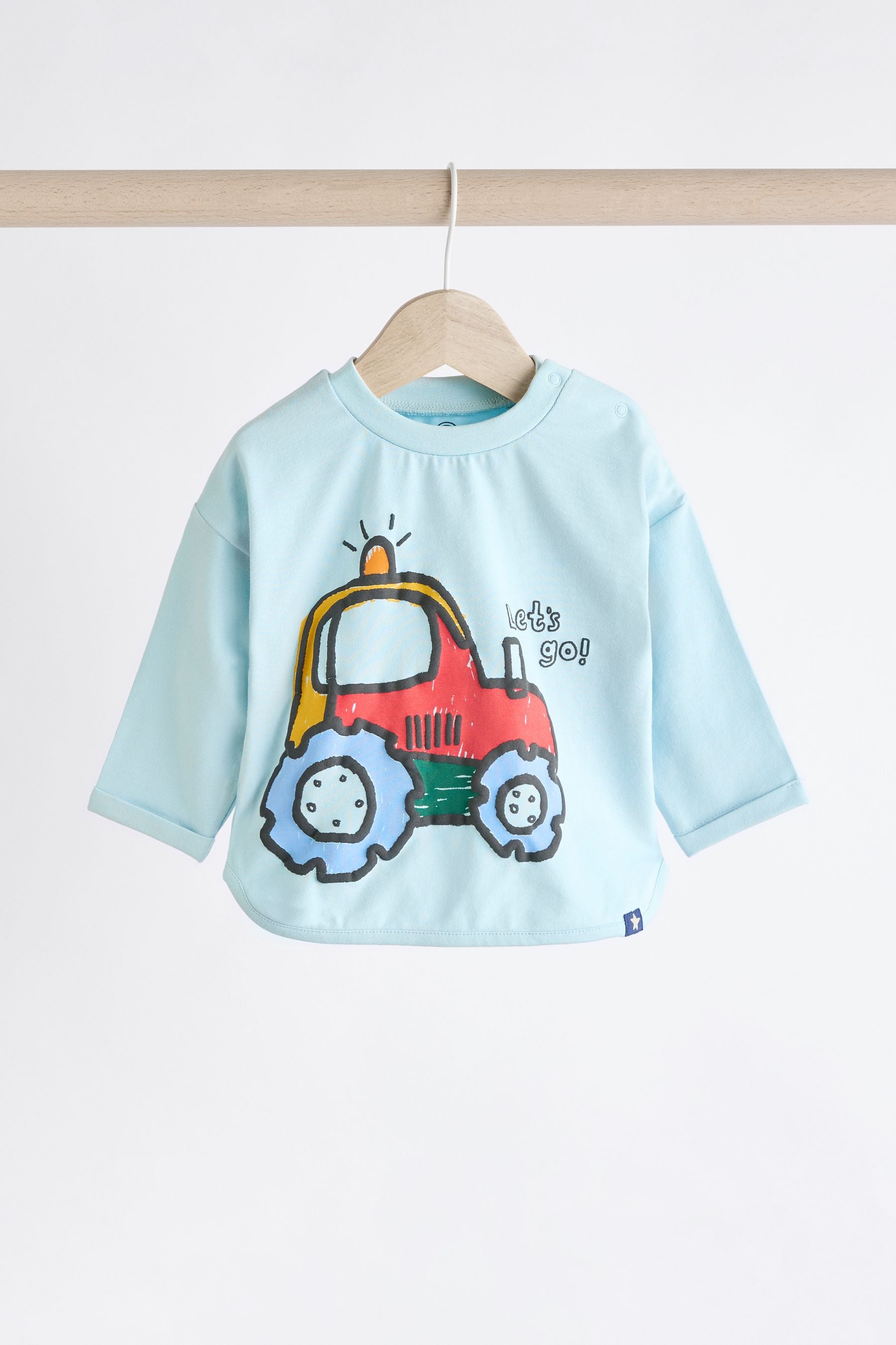 Blue Tractor Baby Top And Leggings Set