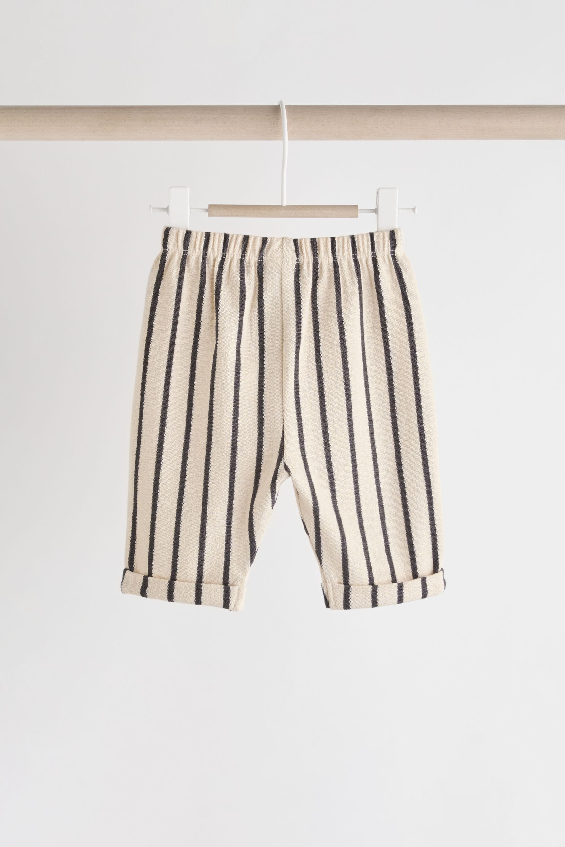 Rust Brown Stripe Baby Top And Leggings Set