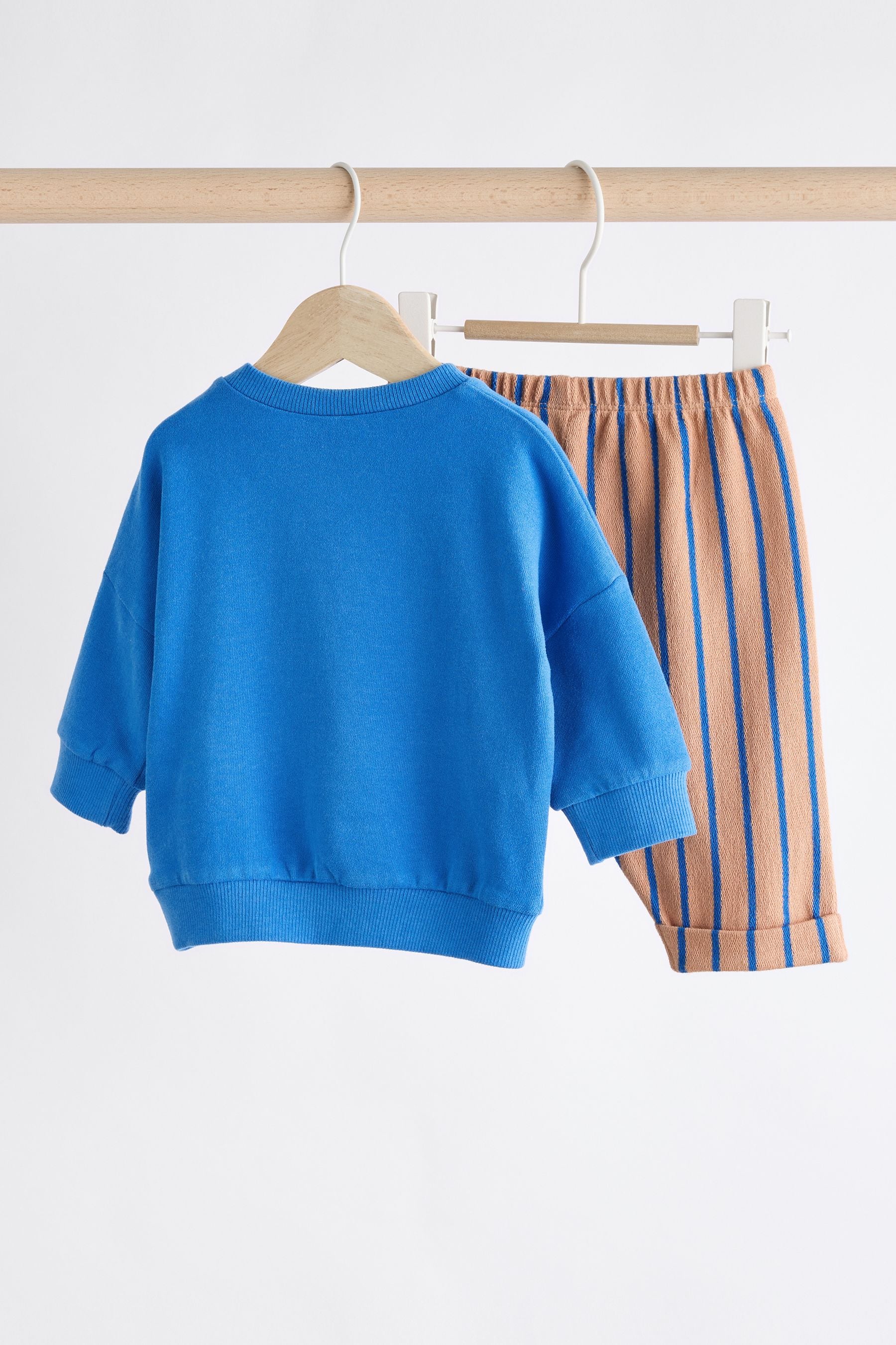 Blue/Rust Sweatshirt and Joggers Baby Set