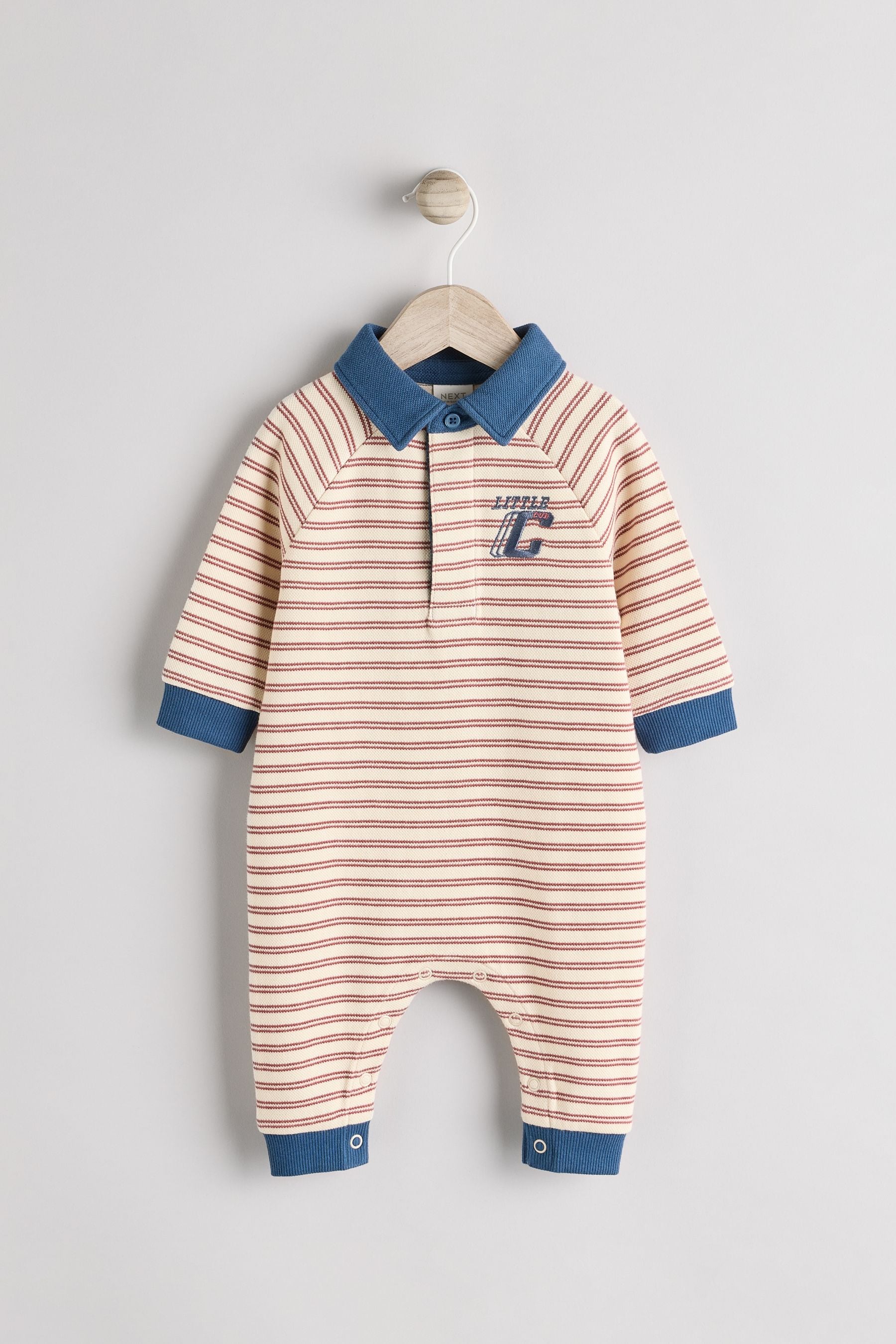 Red Stripe Baby Sweat Romper