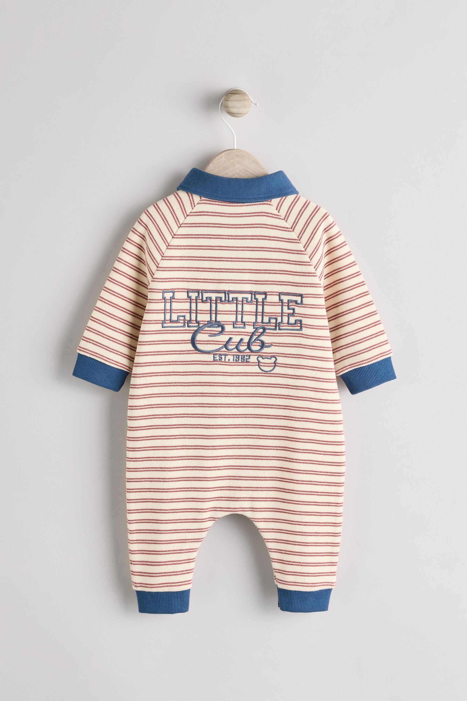 Red Stripe Baby Sweat Romper