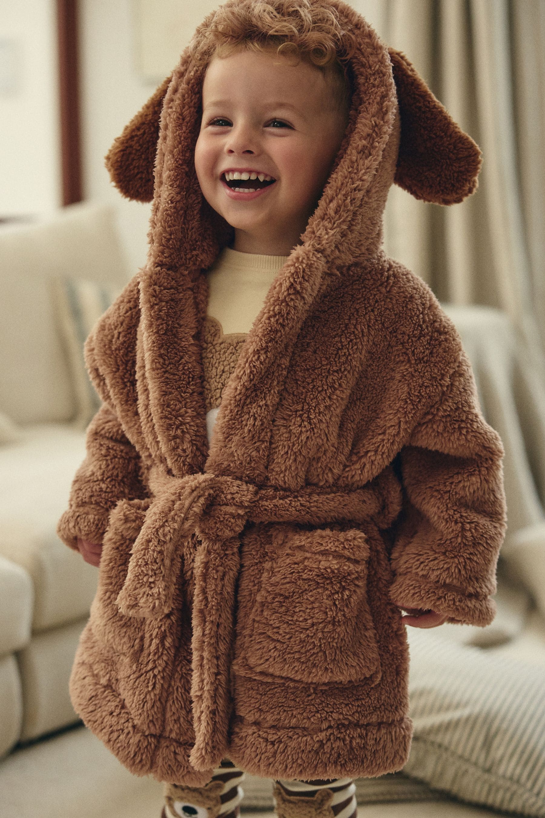 Brown Dog Fleece Robe (9mths-8yrs)