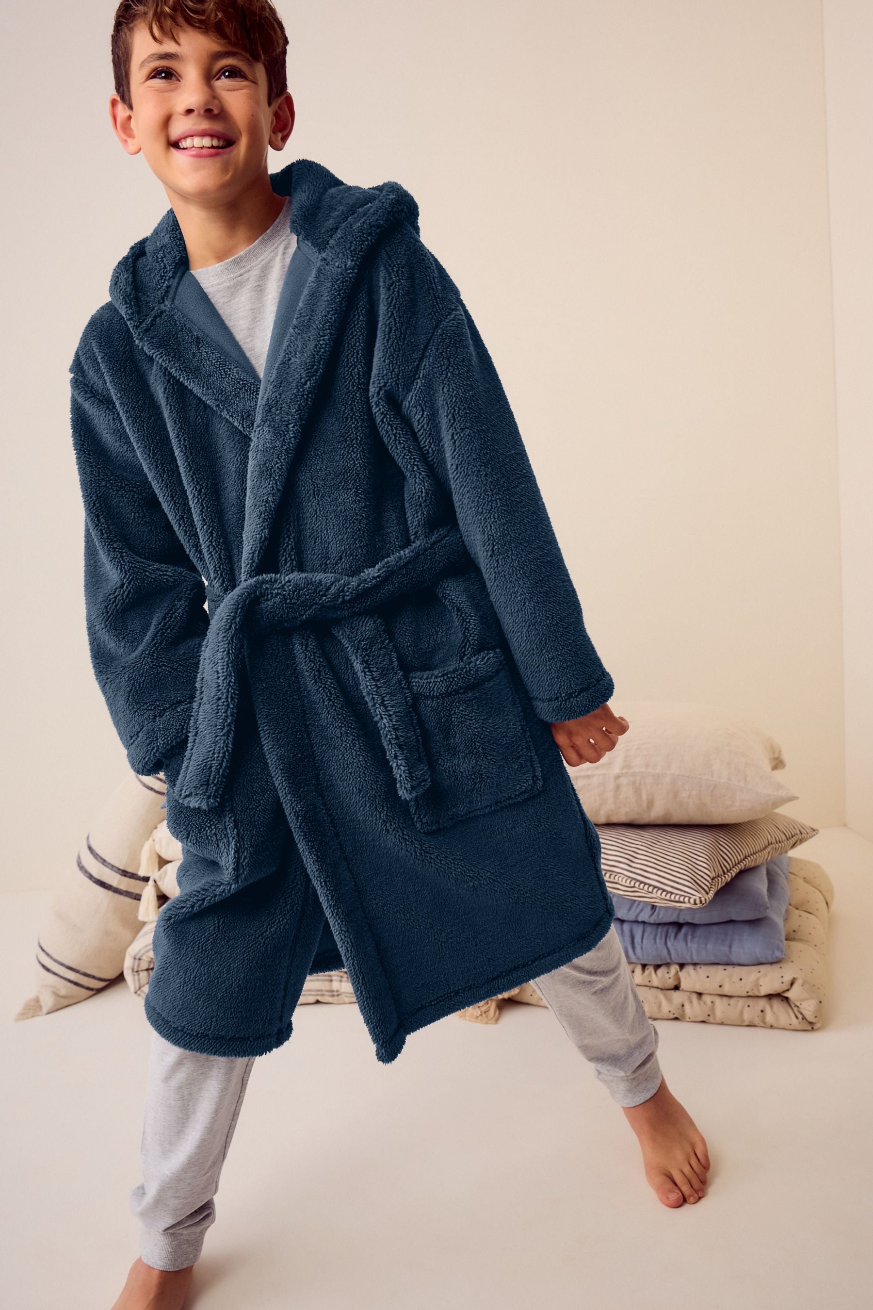 Navy Blue Fleece Robe (1.5-16yrs)