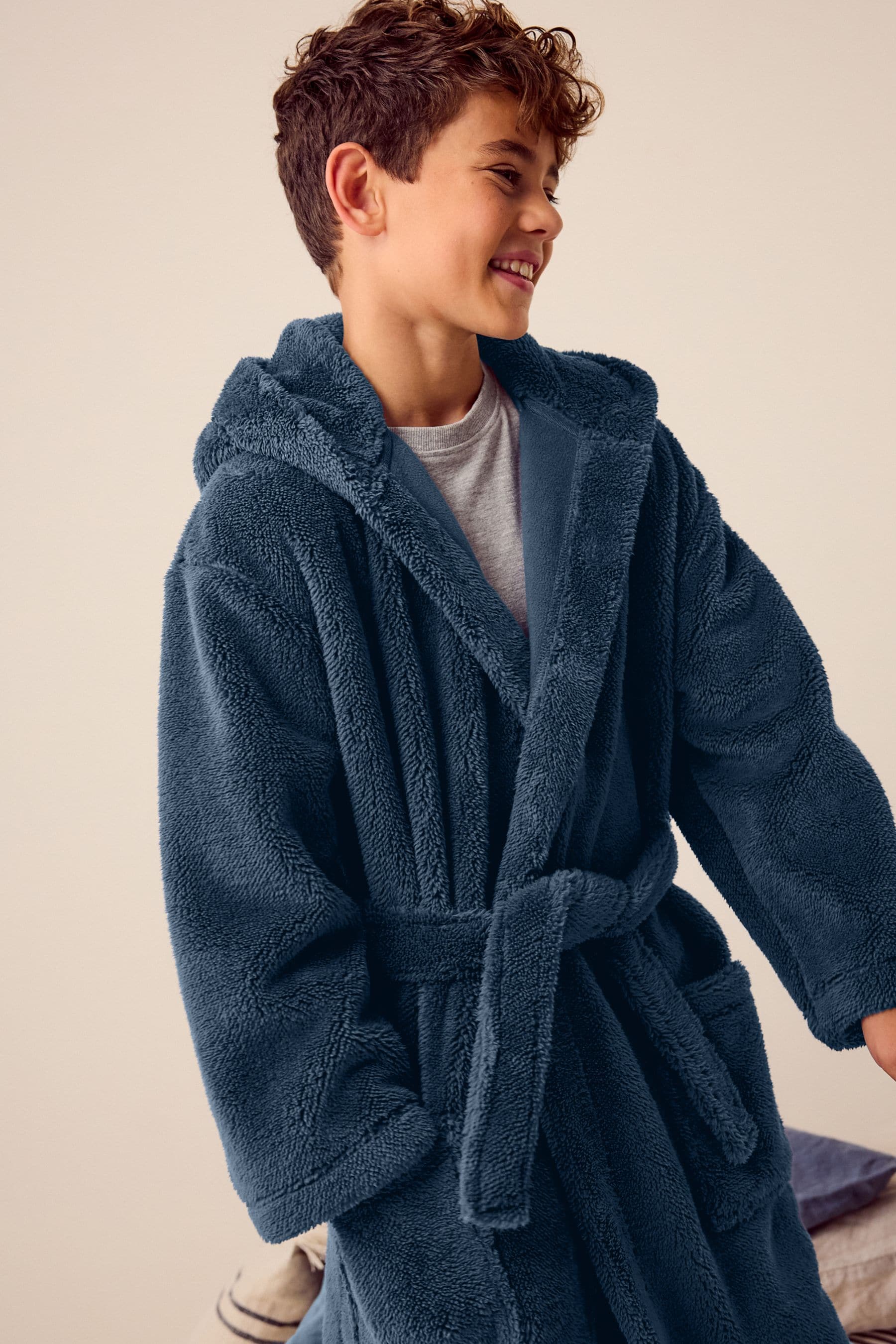 Navy Blue Fleece Robe (1.5-16yrs)