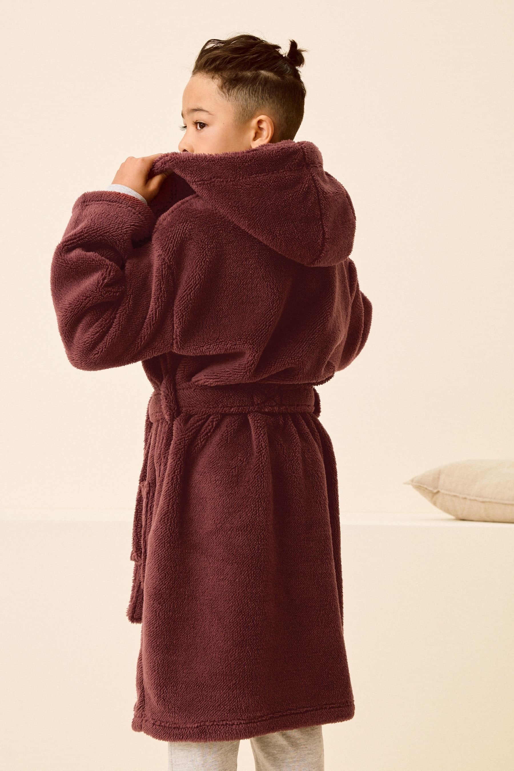 Burgundy Red Fleece Robe (1.5-16yrs)