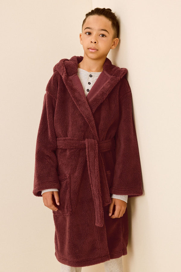 Burgundy Red Fleece Robe (1.5-16yrs)