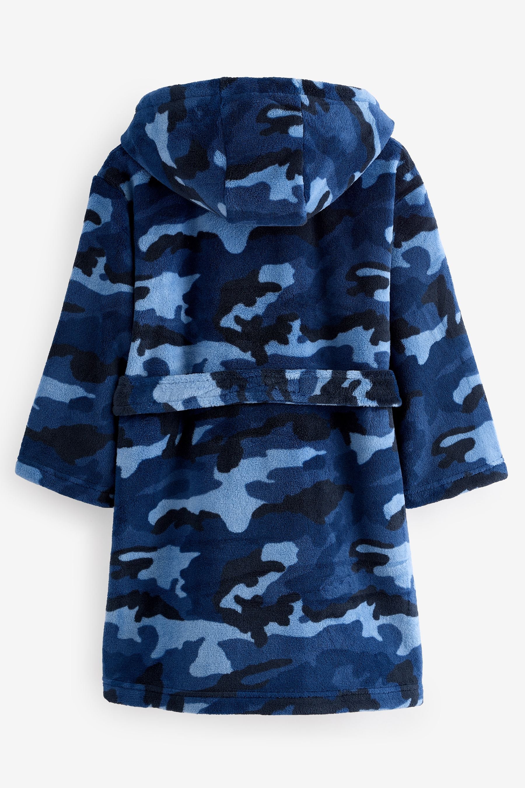 Blue/Navy Camouflage Fleece Robe (3-16yrs)