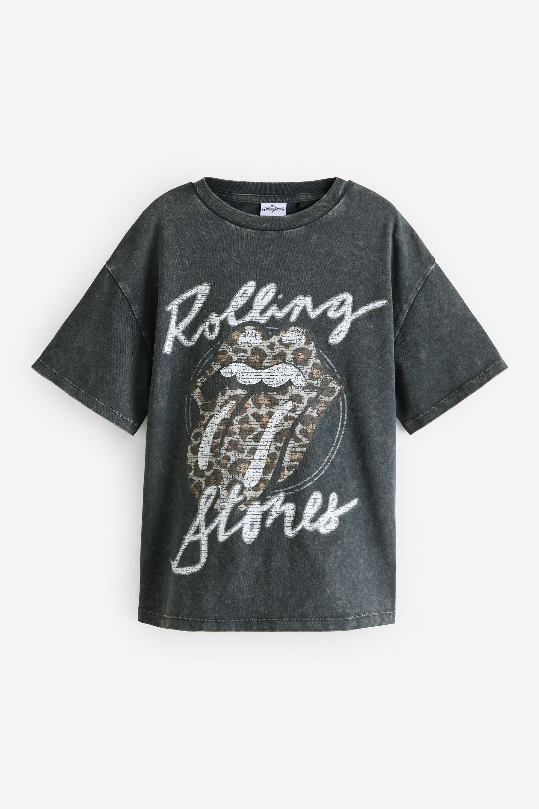 Black/Grey Oversized Rolling Stones 100% Cotton T-Shirt (3-16yrs)