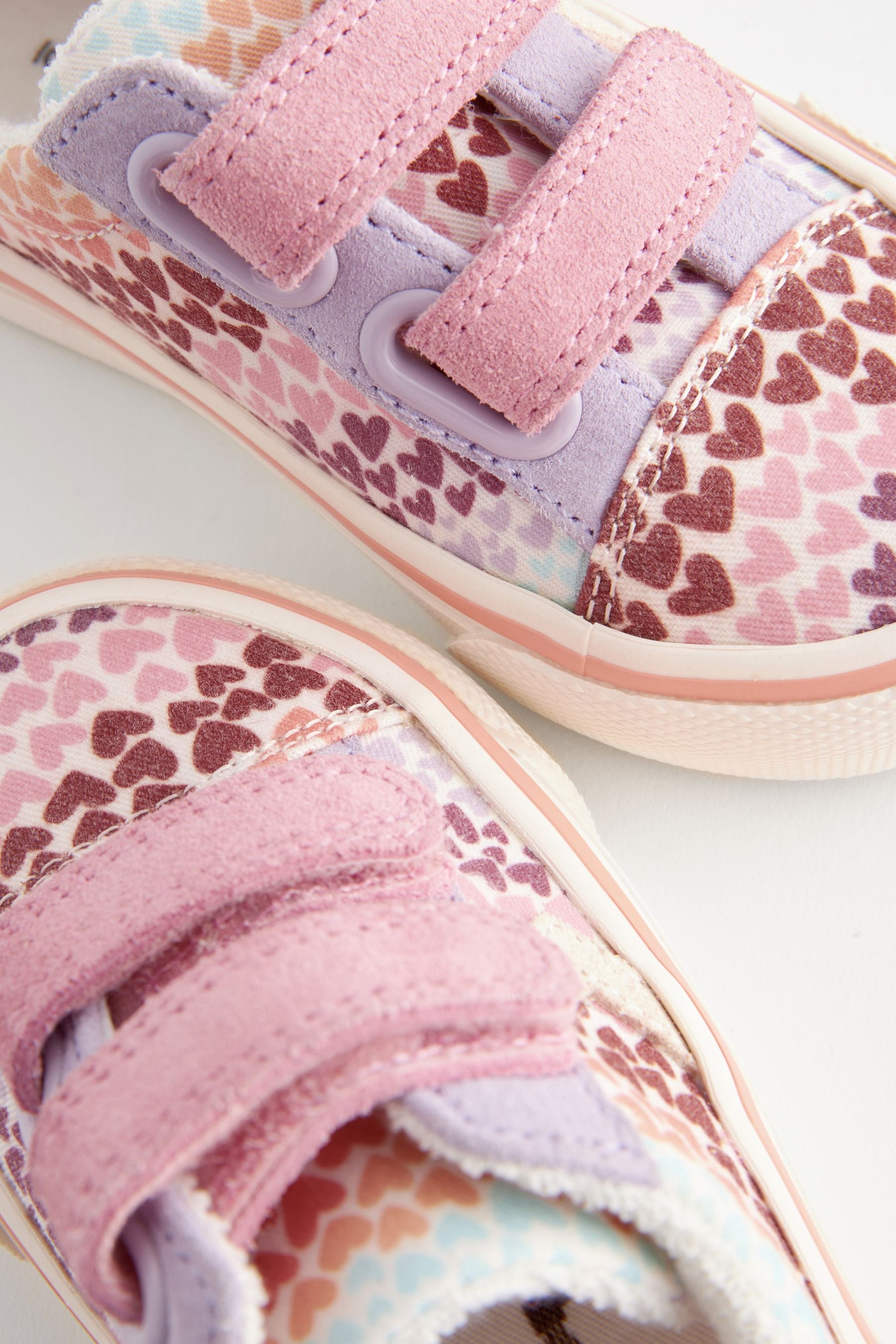 Multi Hearts Touch Fasten Strap Trainers