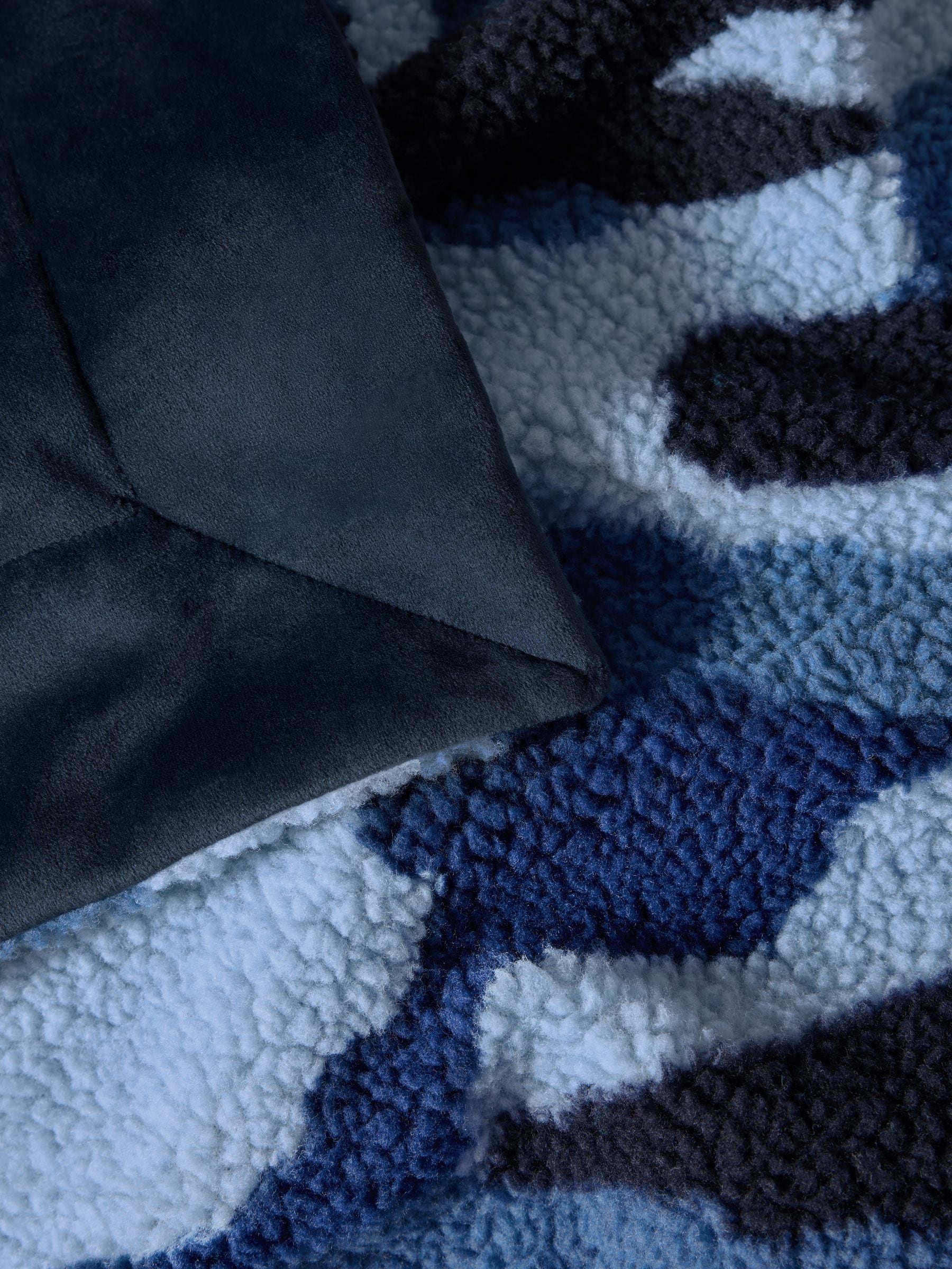 Blue Camo Borg Fleece Blanket