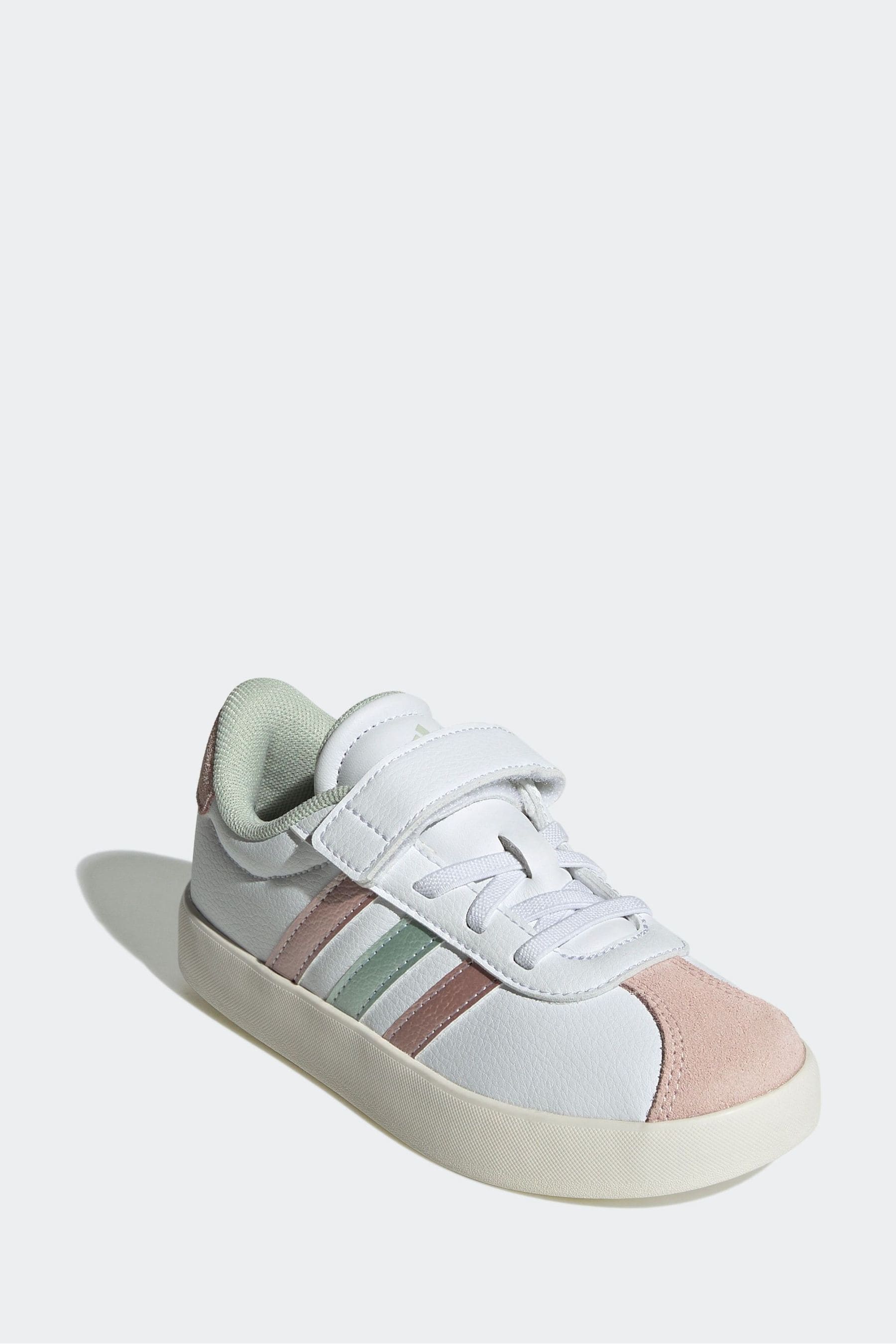 adidas White/Pink/Silver VL Court 3.0 Trainers