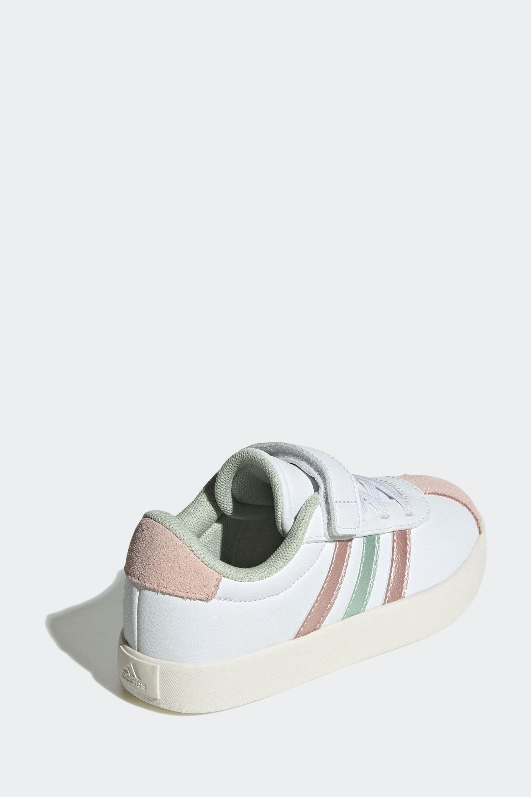 adidas White/Pink/Silver VL Court 3.0 Trainers